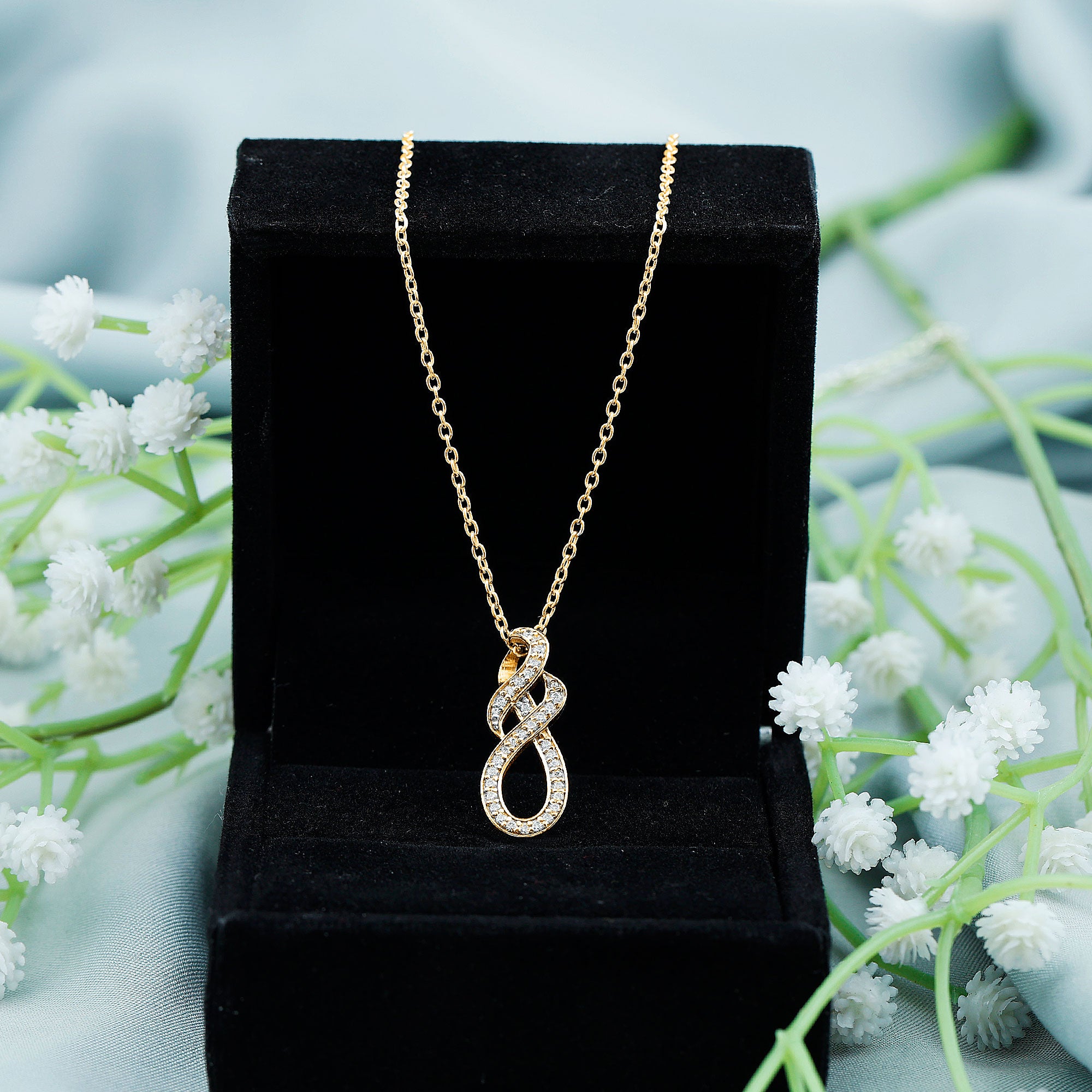 Certified Lab Grown Diamond Infinity Pendant Necklace Lab - ( EF-VS ) - Rosec Jewels