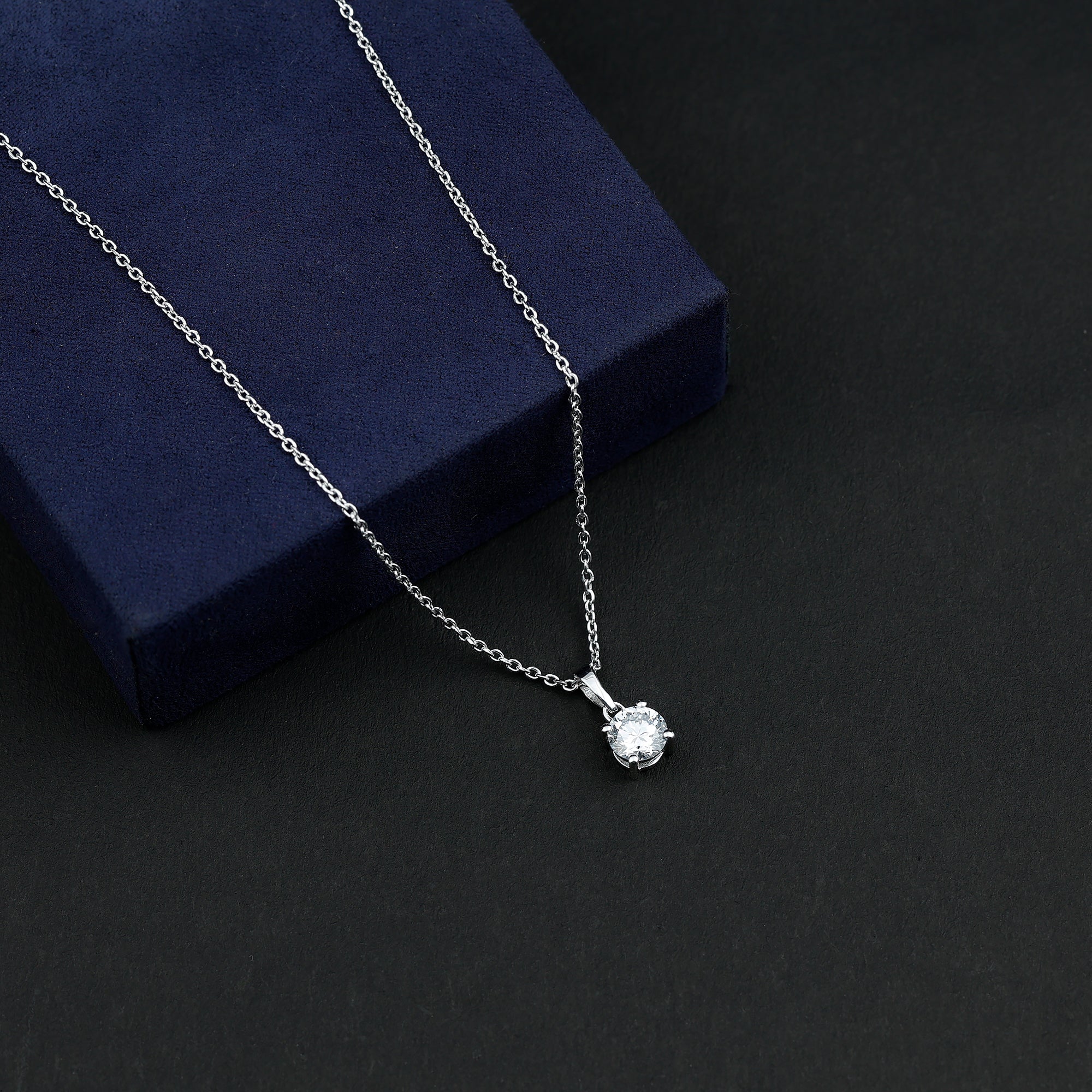 IGI Certified 1 CT Lab Grown Diamond Solitaire Pendant Lab - ( E-VS1 ) - Rosec Jewels