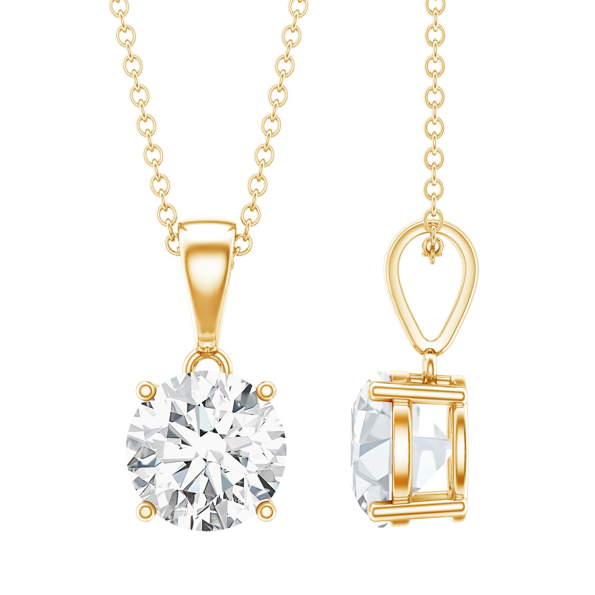 Rosec Jewels-3 Carat Solitaire Lab Grown Diamond Pendant with IGI Certificate