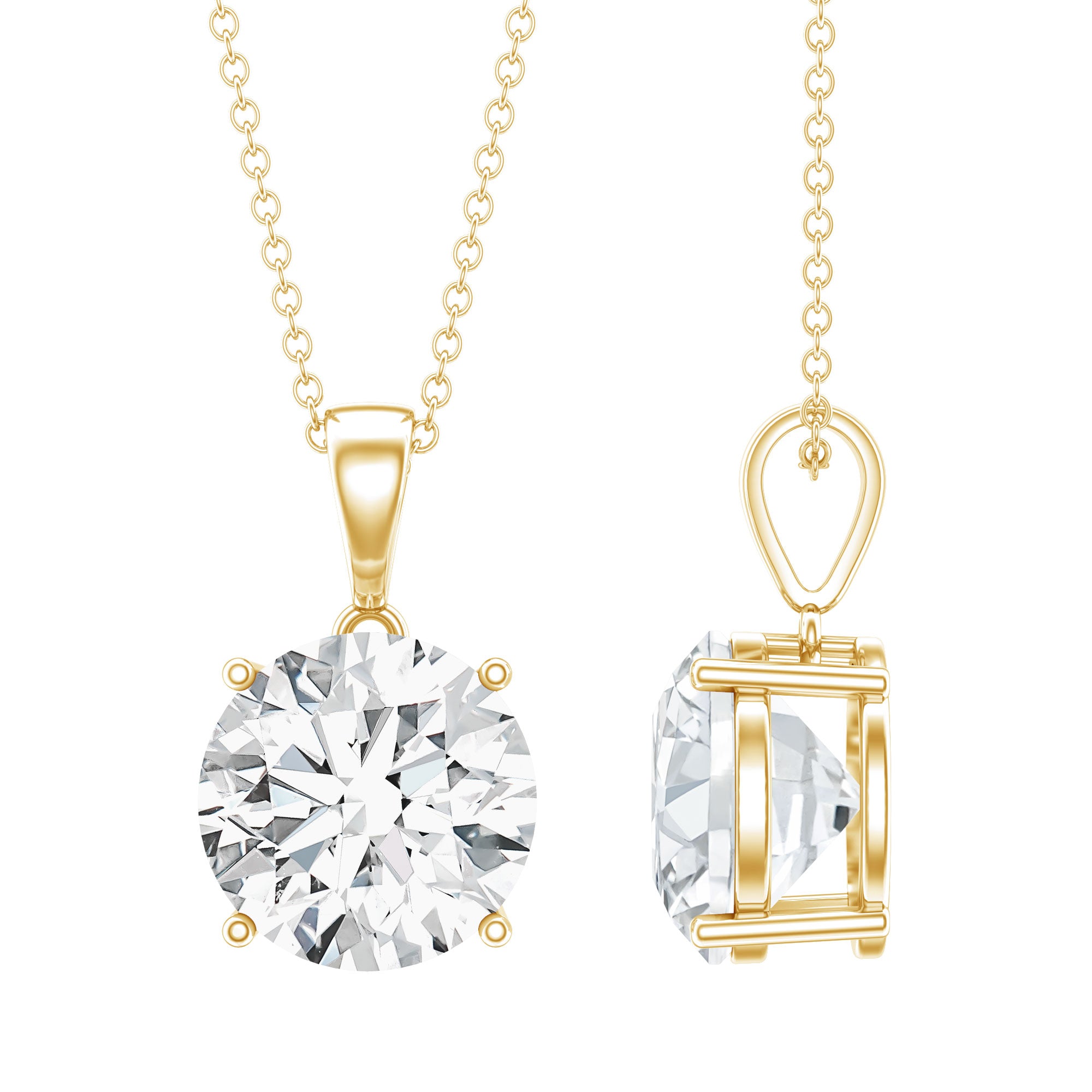 Rosec Jewels-4 Carat IGI Certified Lab Grown Diamond Pendant Necklace