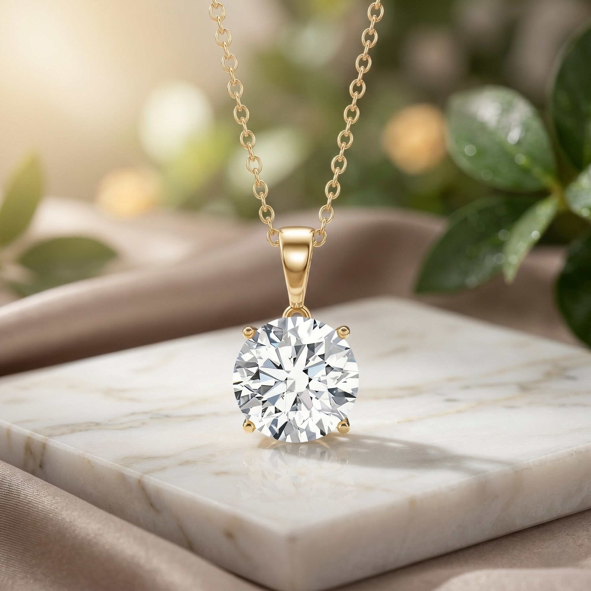 4 Carat IGI Certified Lab Grown Diamond Pendant Necklace Lab - ( E-VS1 ) - Rosec Jewels