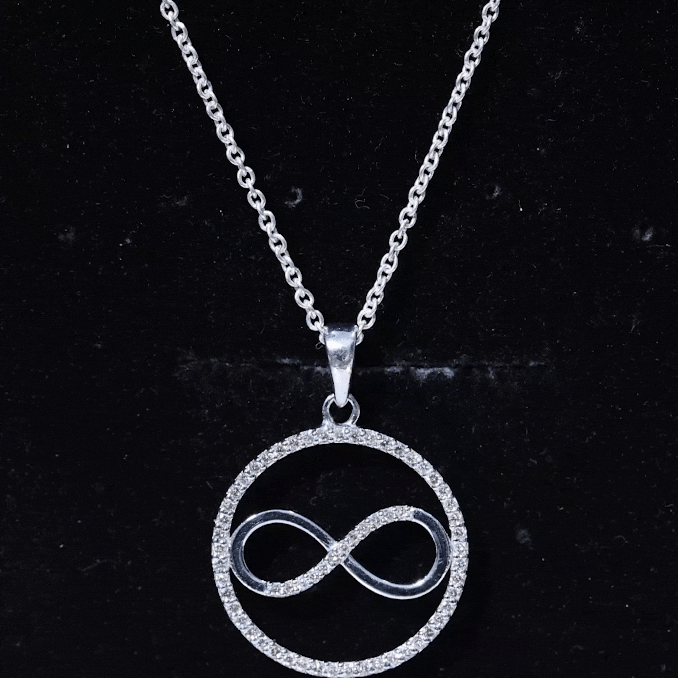 Diamonds Infinity Eternity Pendant Necklace Natural - ( HI-SI ) - Rosec Jewels