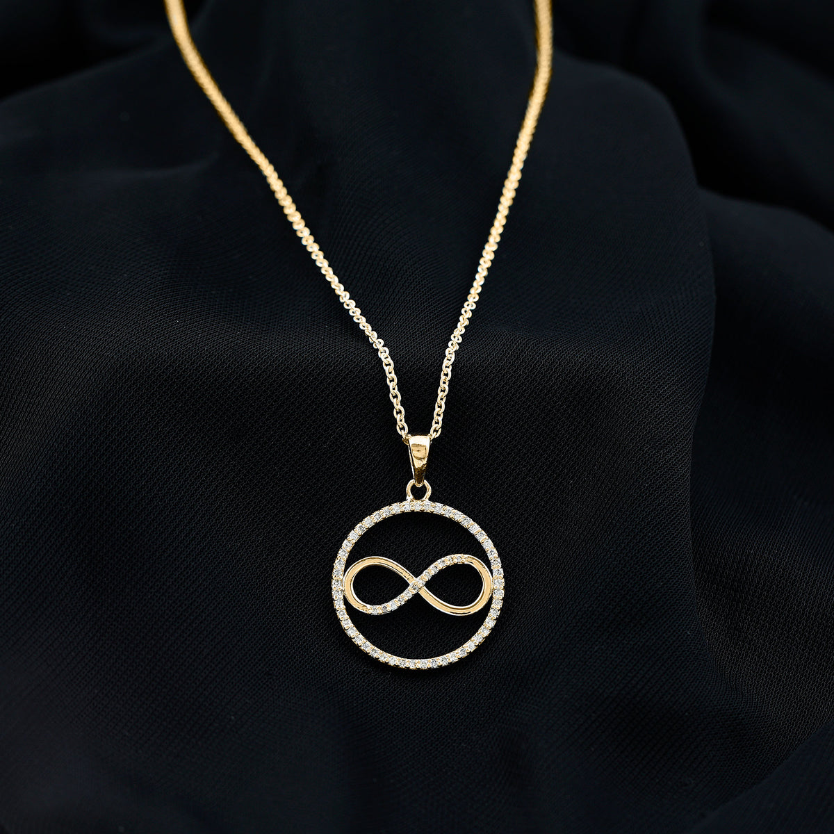 Diamonds Infinity Eternity Pendant Necklace Natural - ( HI-SI ) - Rosec Jewels