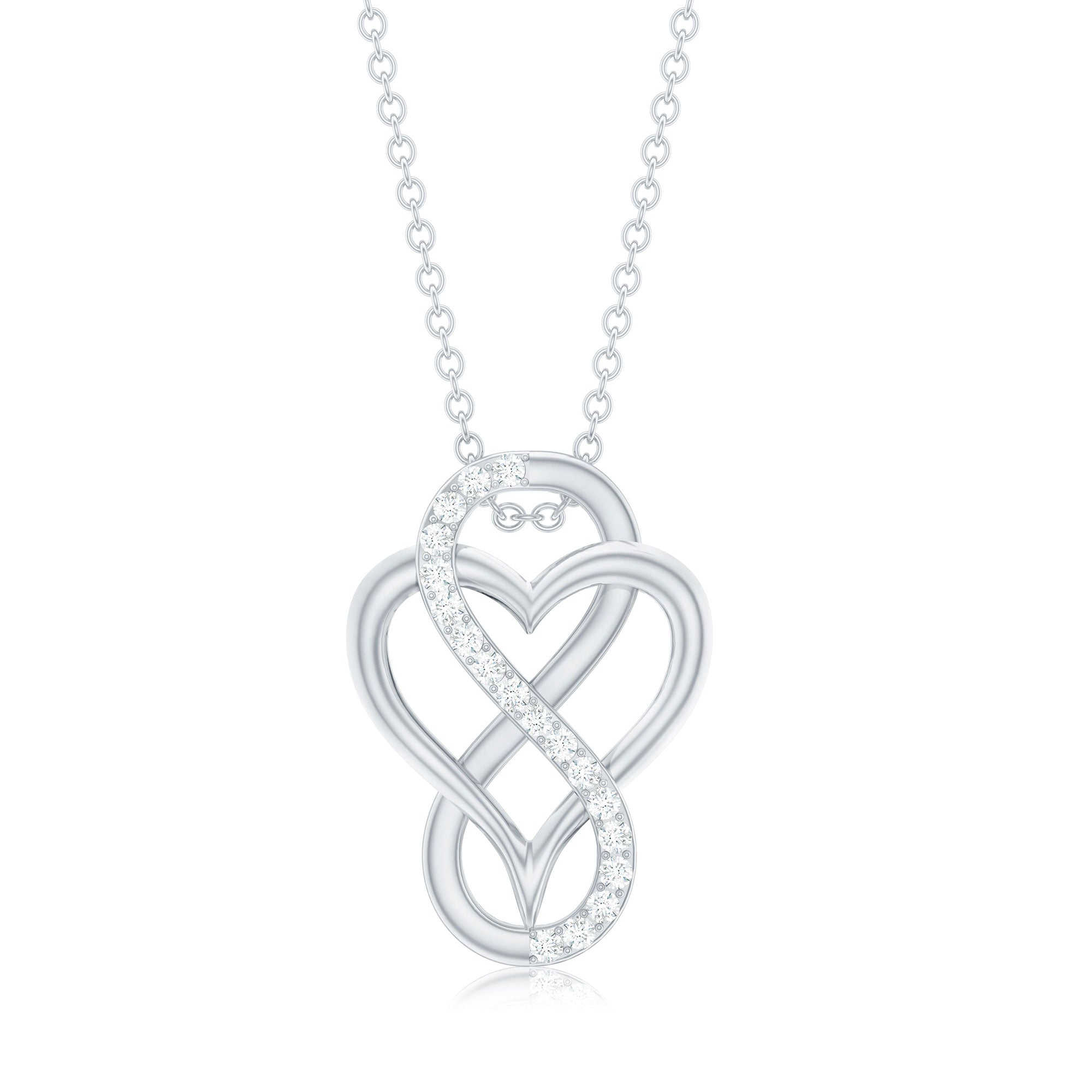 Rosec Jewels-Diamond Infinity Heart Necklace for Women