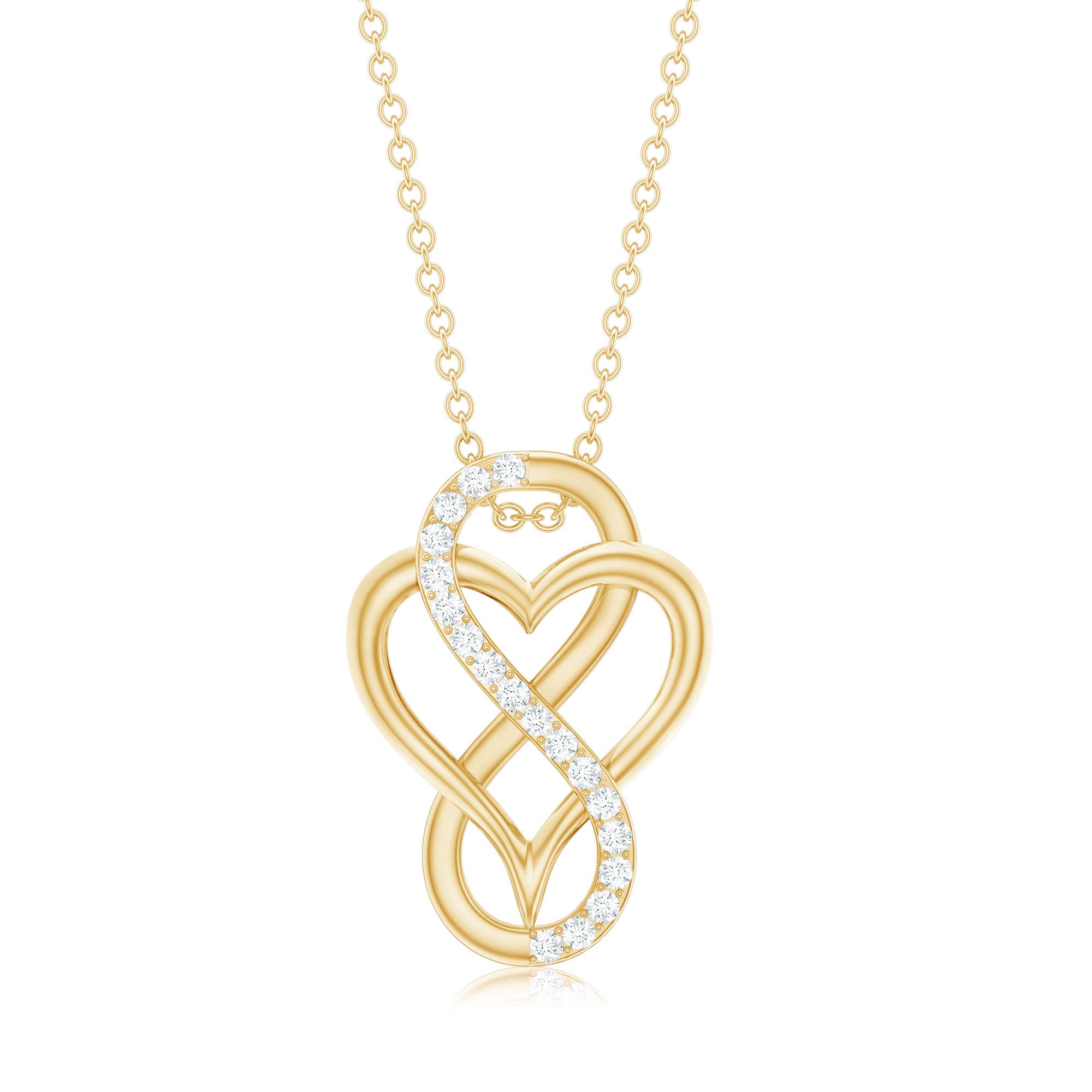 Rosec Jewels-Diamond Infinity Heart Necklace for Women