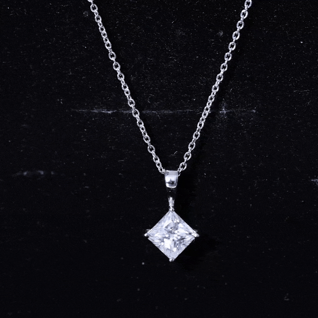 3 CT Princess Cut Moissanite Solitaire Pendant Necklace For Women D-VS1 - Rosec Jewels