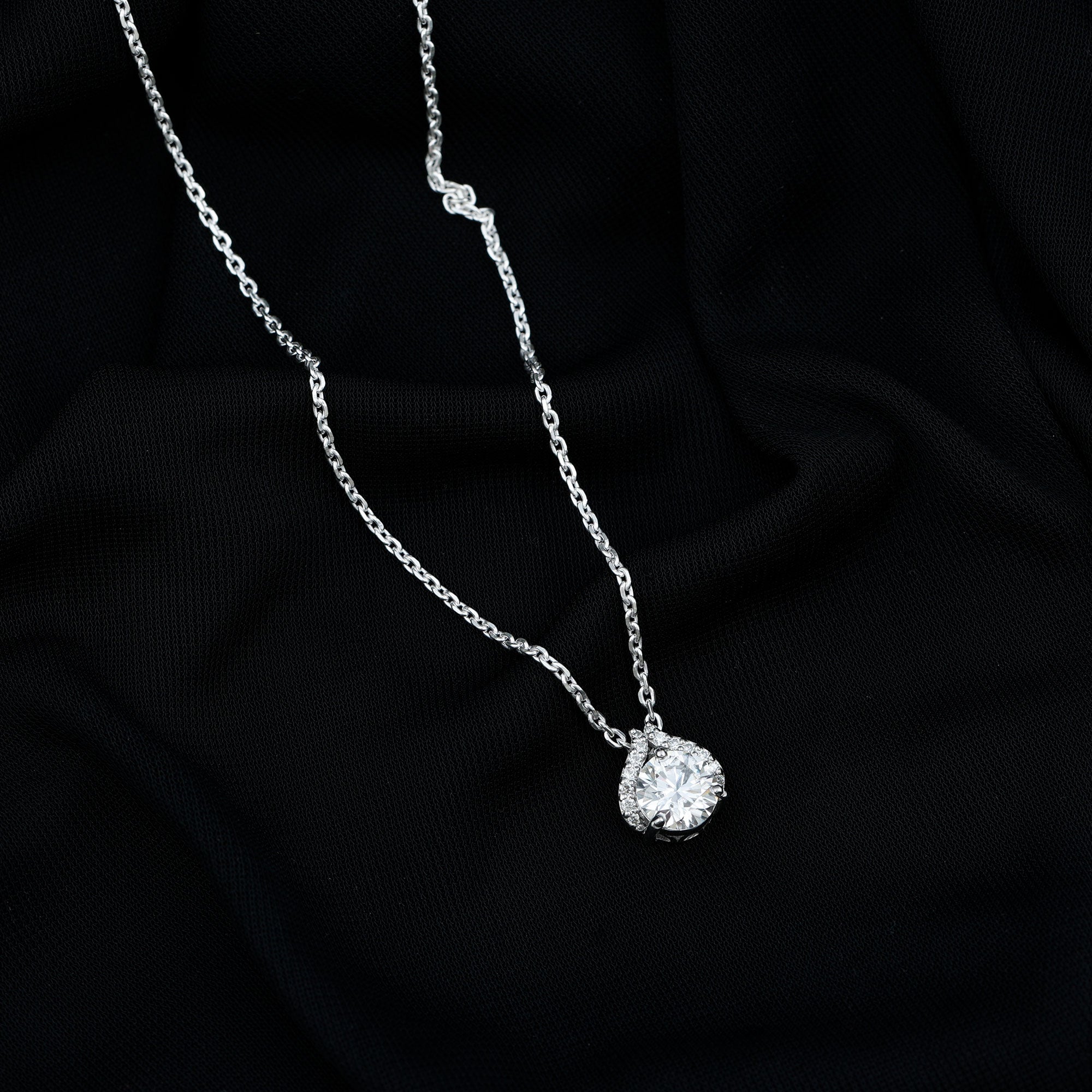 Certified 8 MM Round Lab Grown Diamond Bridal Necklace Lab - ( EF-VS ) - Rosec Jewels