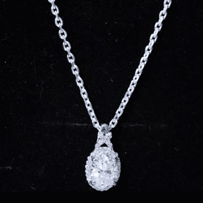 Lab Grown Diamond Vintage Style Pendant With Halo Lab - ( EF-VS ) - Rosec Jewels