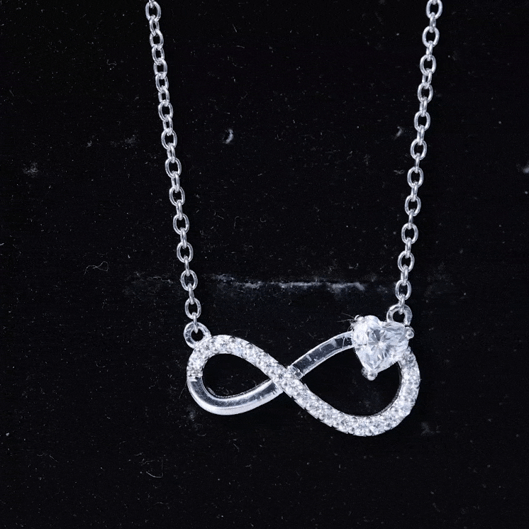 Lab Grown Diamond Infinity Heart Necklace For Women Lab - ( EF-VS ) - Rosec Jewels