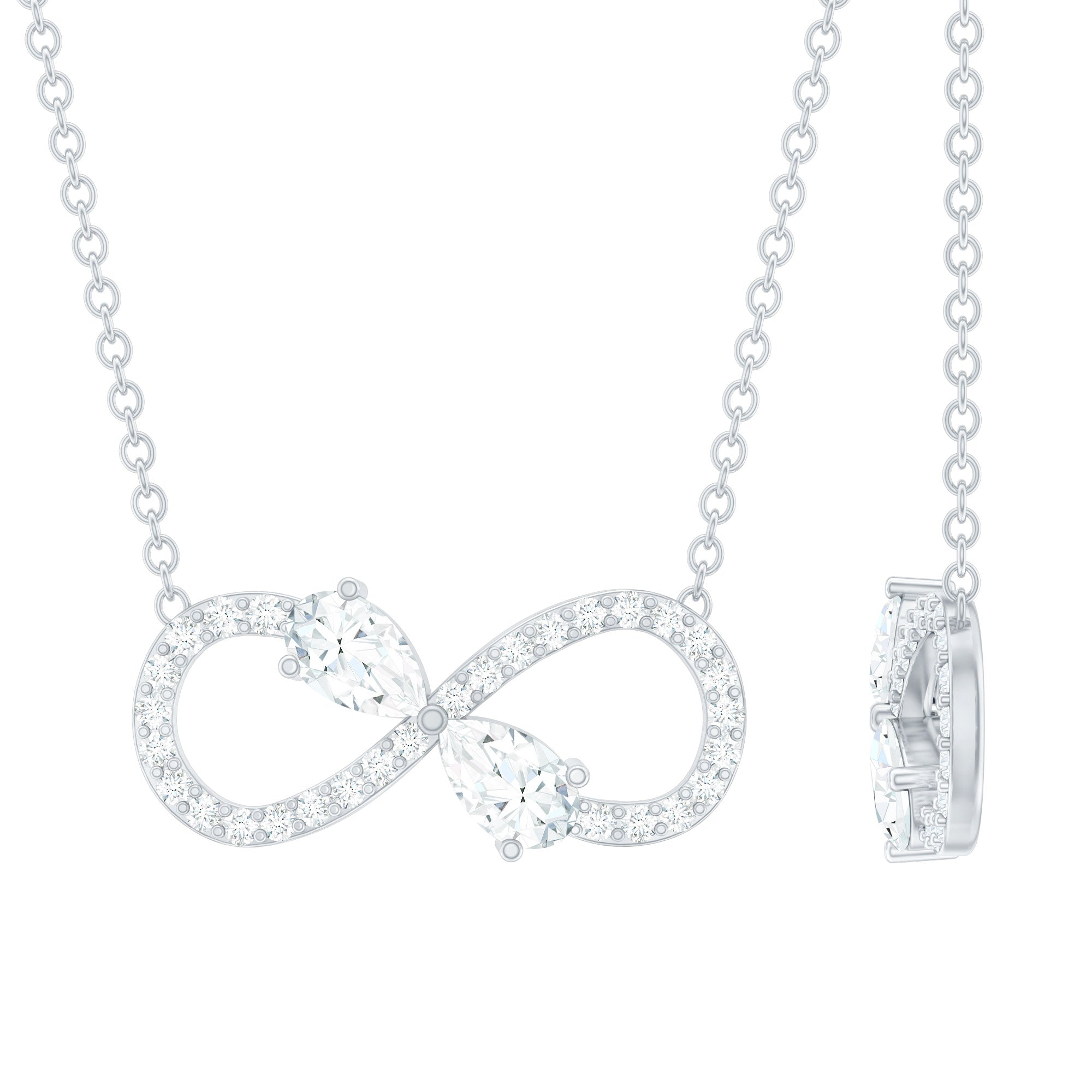 Lab Grown Diamond Forever Knot Teardrop Necklace
