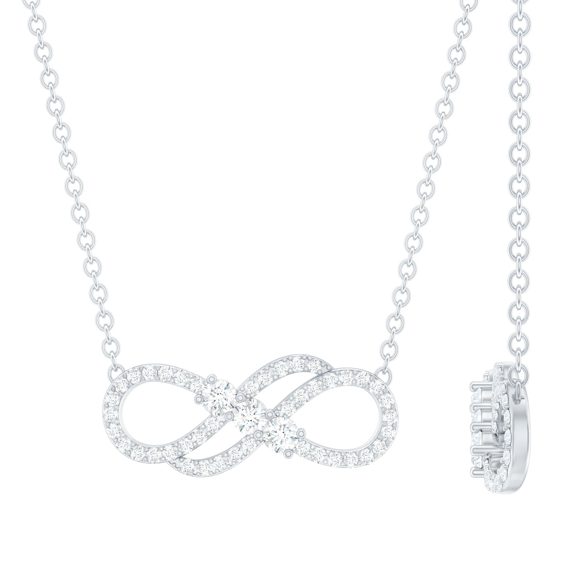 Certified Lab Grown Diamond Double Infinity Symbol Necklace
