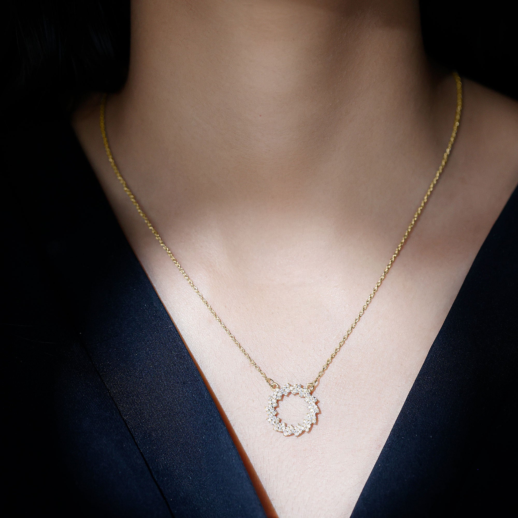 Lab Grown Diamond Designer Eternity Necklace Lab - ( EF-VS ) - Rosec Jewels