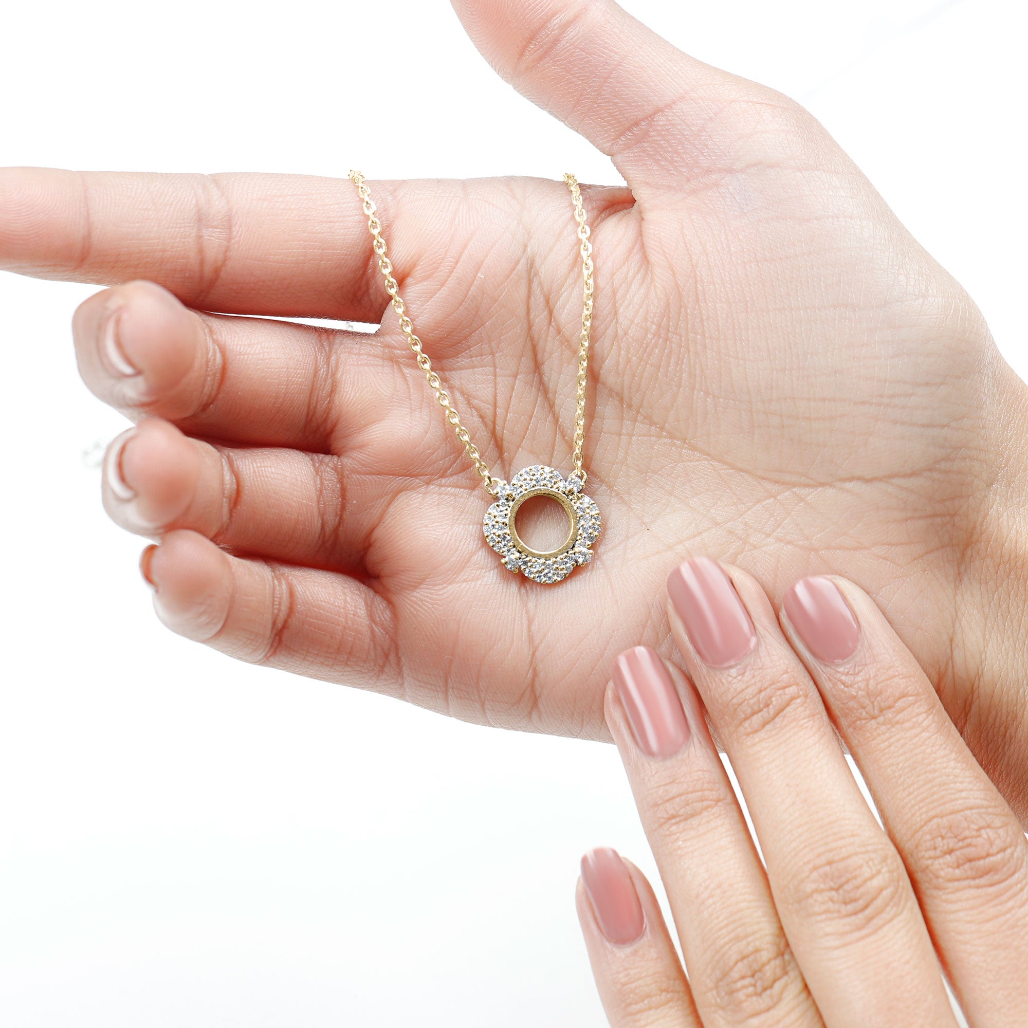 Certified Lab Grown Diamond Nature Inspired Necklace Lab - ( EF-VS ) - Rosec Jewels