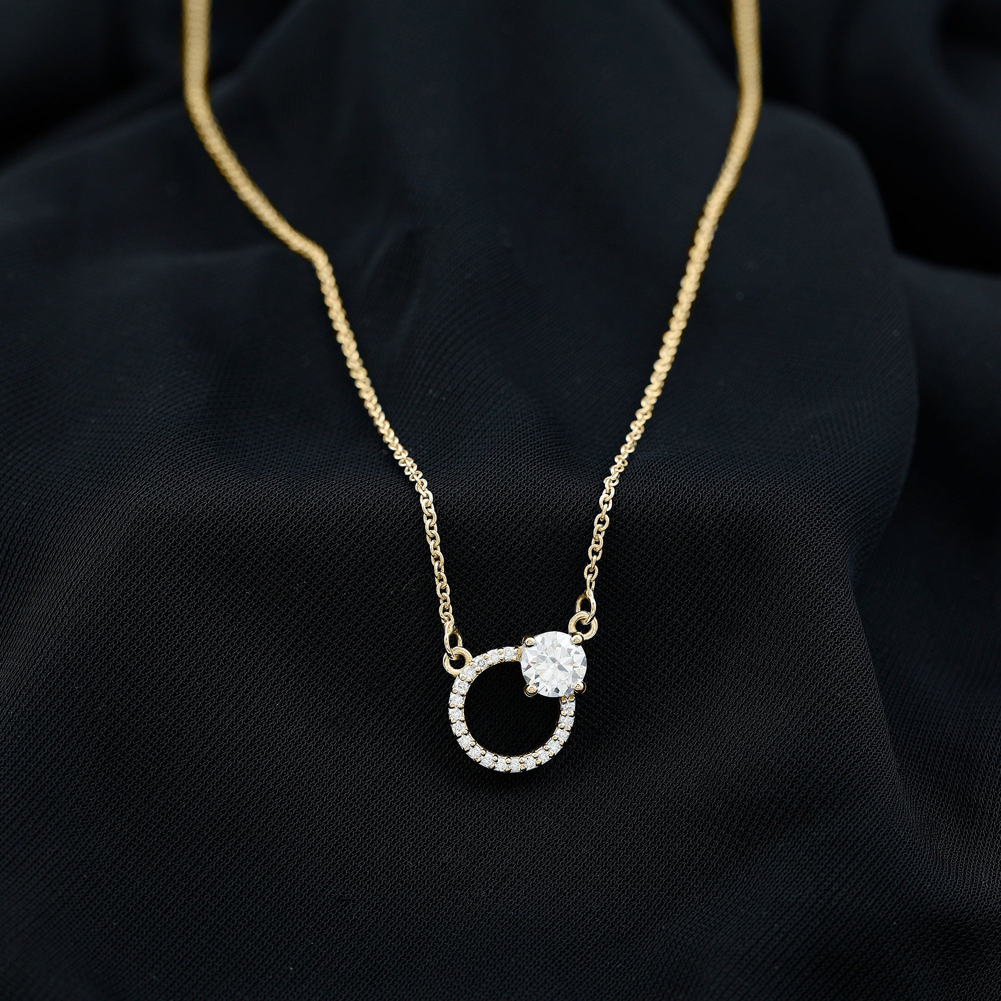 Certified Lab 6 MM Diamond Circle Of Life Necklace Lab - ( EF-VS ) - Rosec Jewels