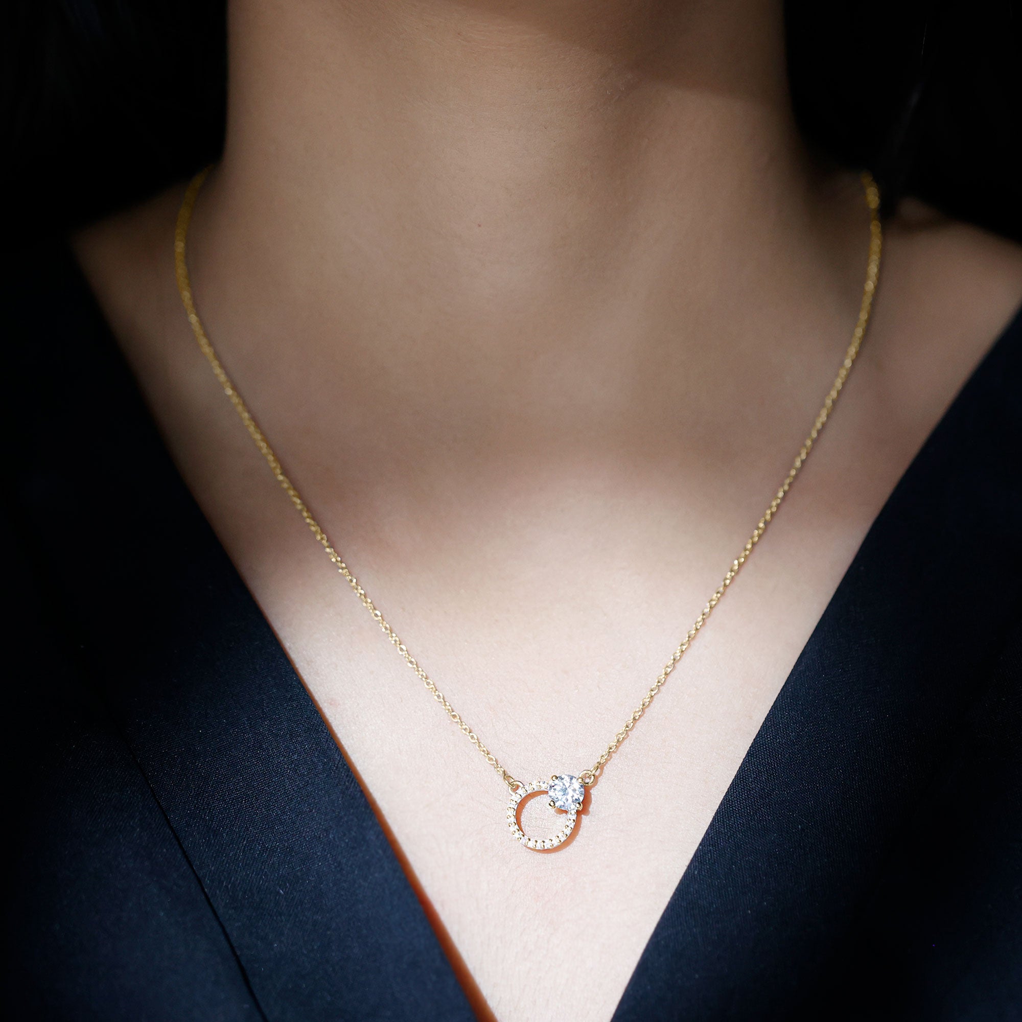 Certified Lab 6 MM Diamond Circle Of Life Necklace Lab - ( EF-VS ) - Rosec Jewels