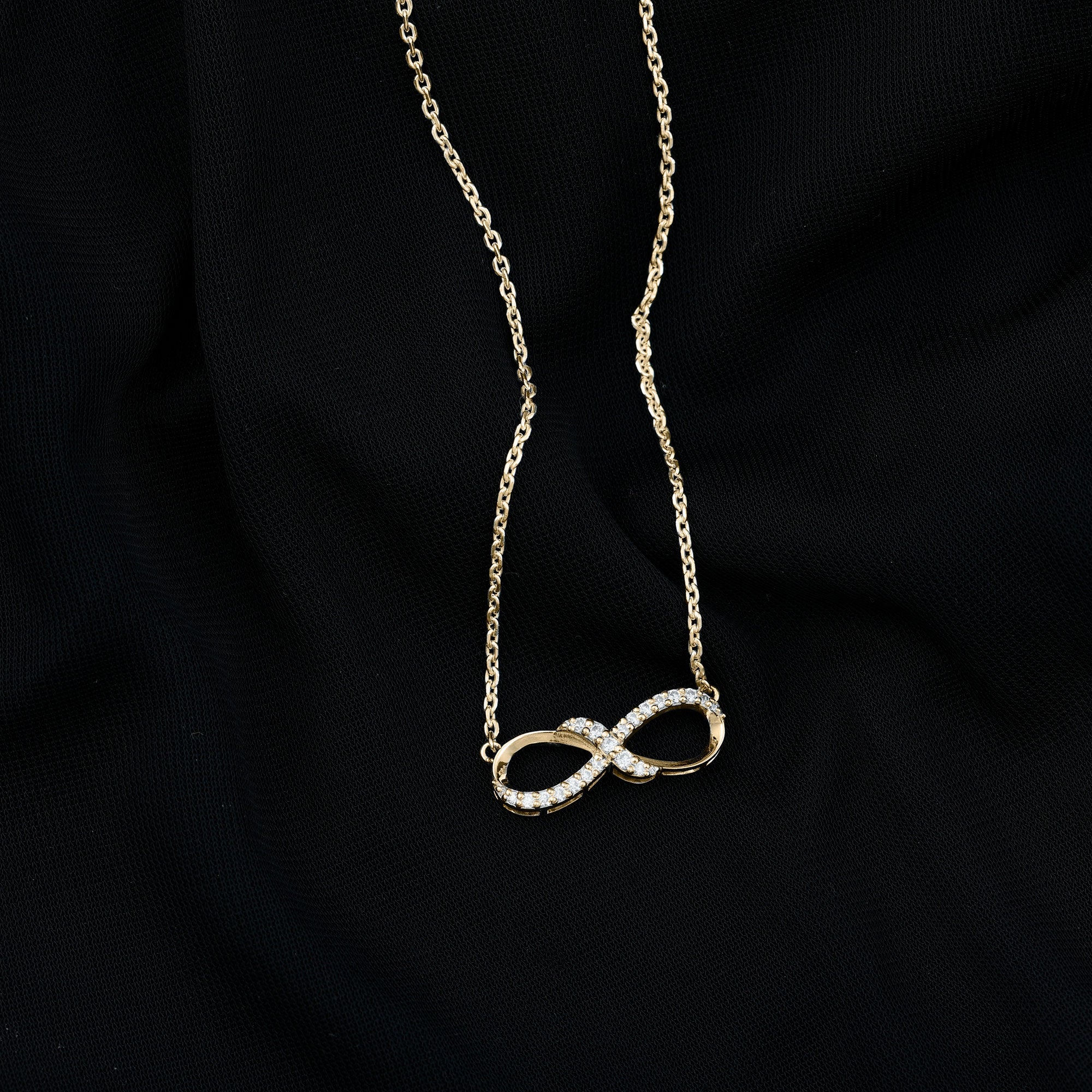Lab Grown Diamond Infinity Knot Necklace with Accent Lab - ( EF-VS ) - Rosec Jewels
