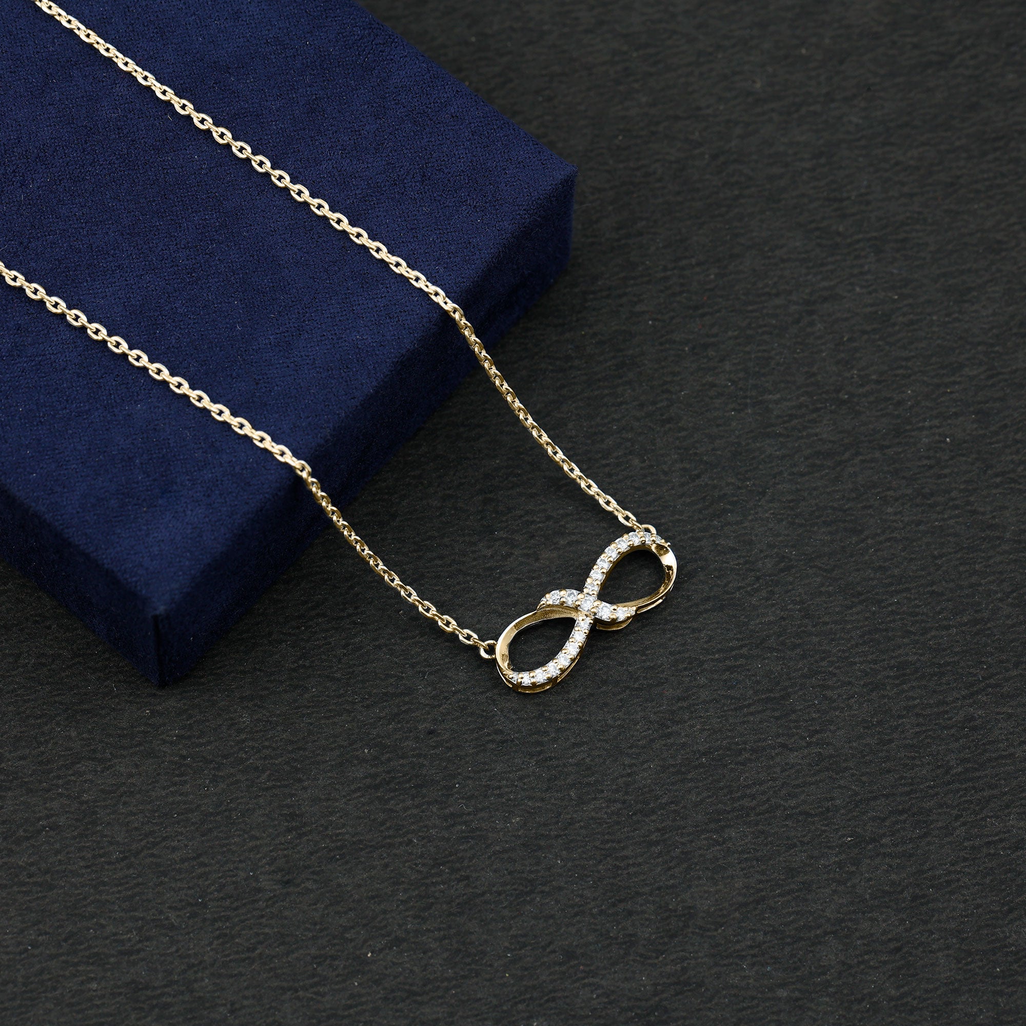 Lab Grown Diamond Infinity Knot Necklace with Accent Lab - ( EF-VS ) - Rosec Jewels