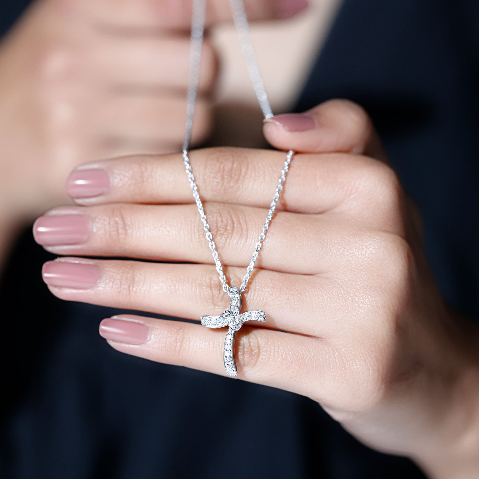 Certified Lab Grown Diamond Catholic Cross Pendant Lab - ( EF-VS ) - Rosec Jewels