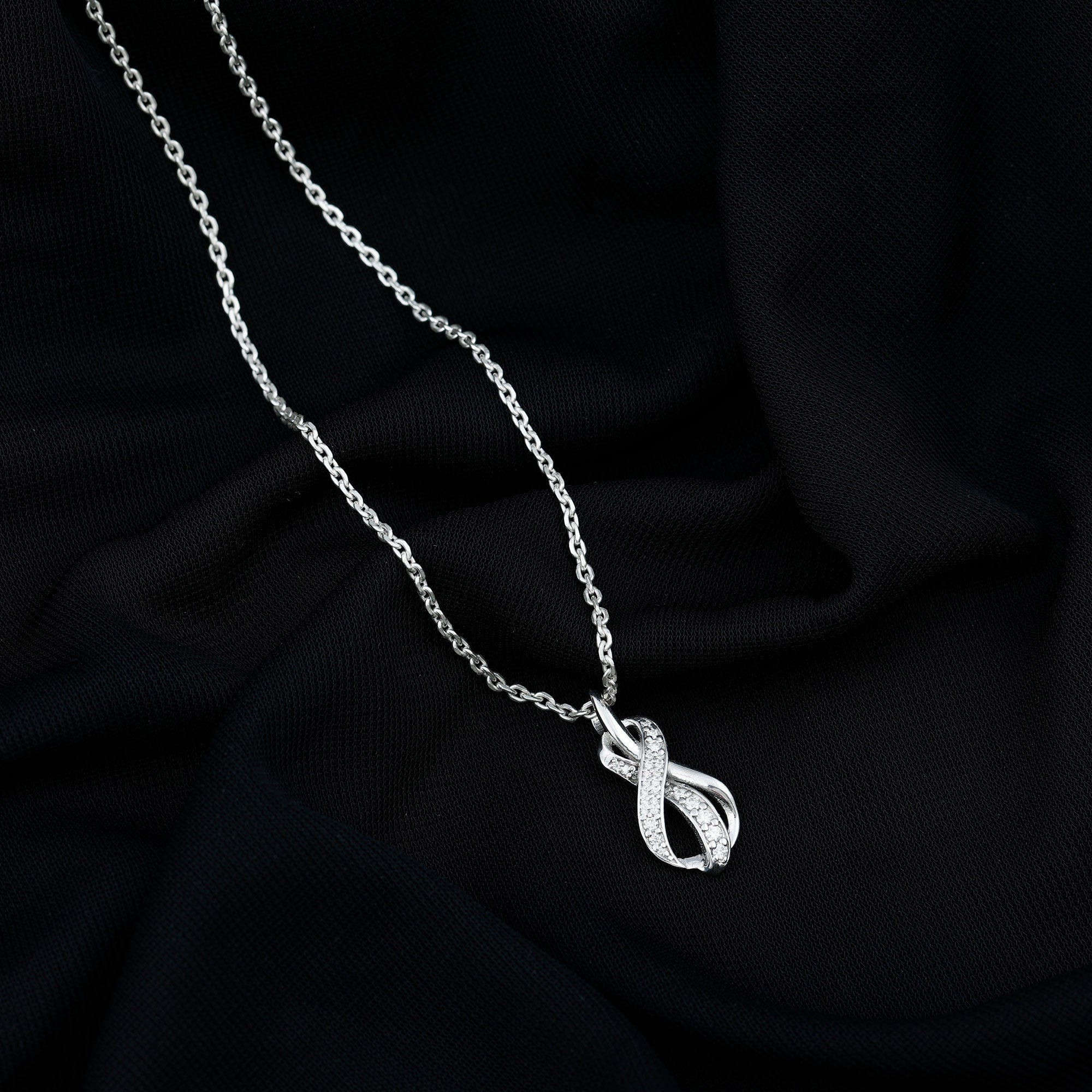 Certified Lab Grown Diamond Infinity Loop Necklace Lab - ( EF-VS ) - Rosec Jewels