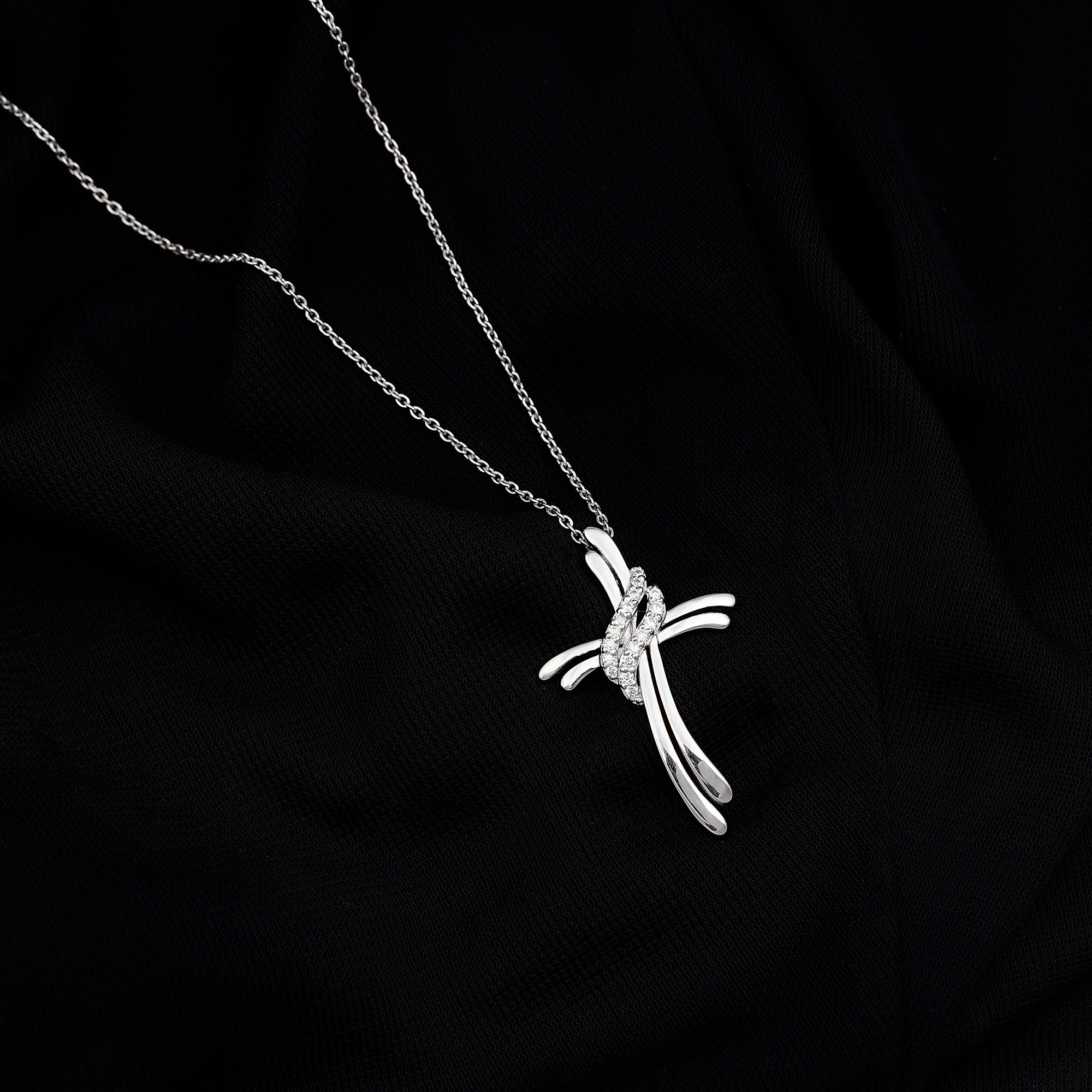 Lab Grown Diamond Designer Catholic Cross Necklace Lab - ( EF-VS ) - Rosec Jewels
