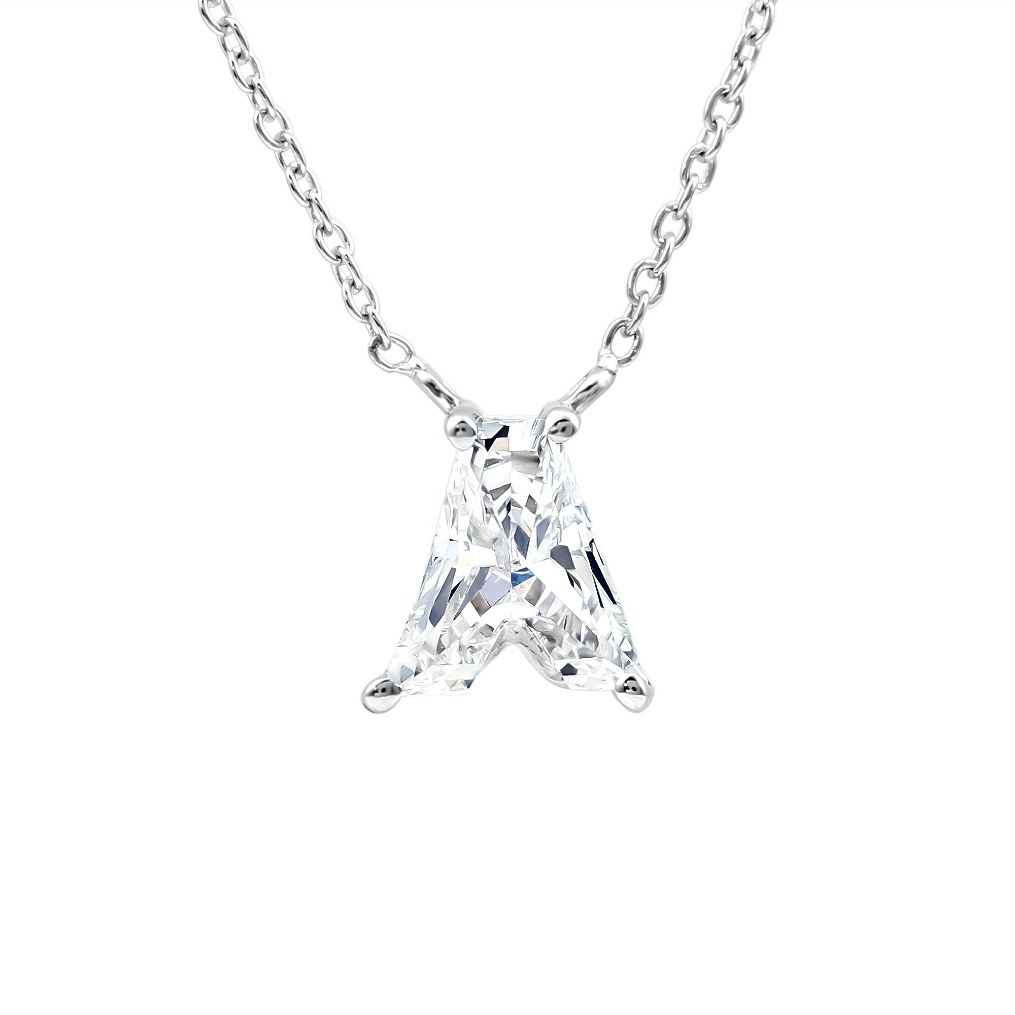 Lab Grown Diamond Initial A Necklace 2 Carat Lab - ( EF-VS ) - Rosec Jewels
