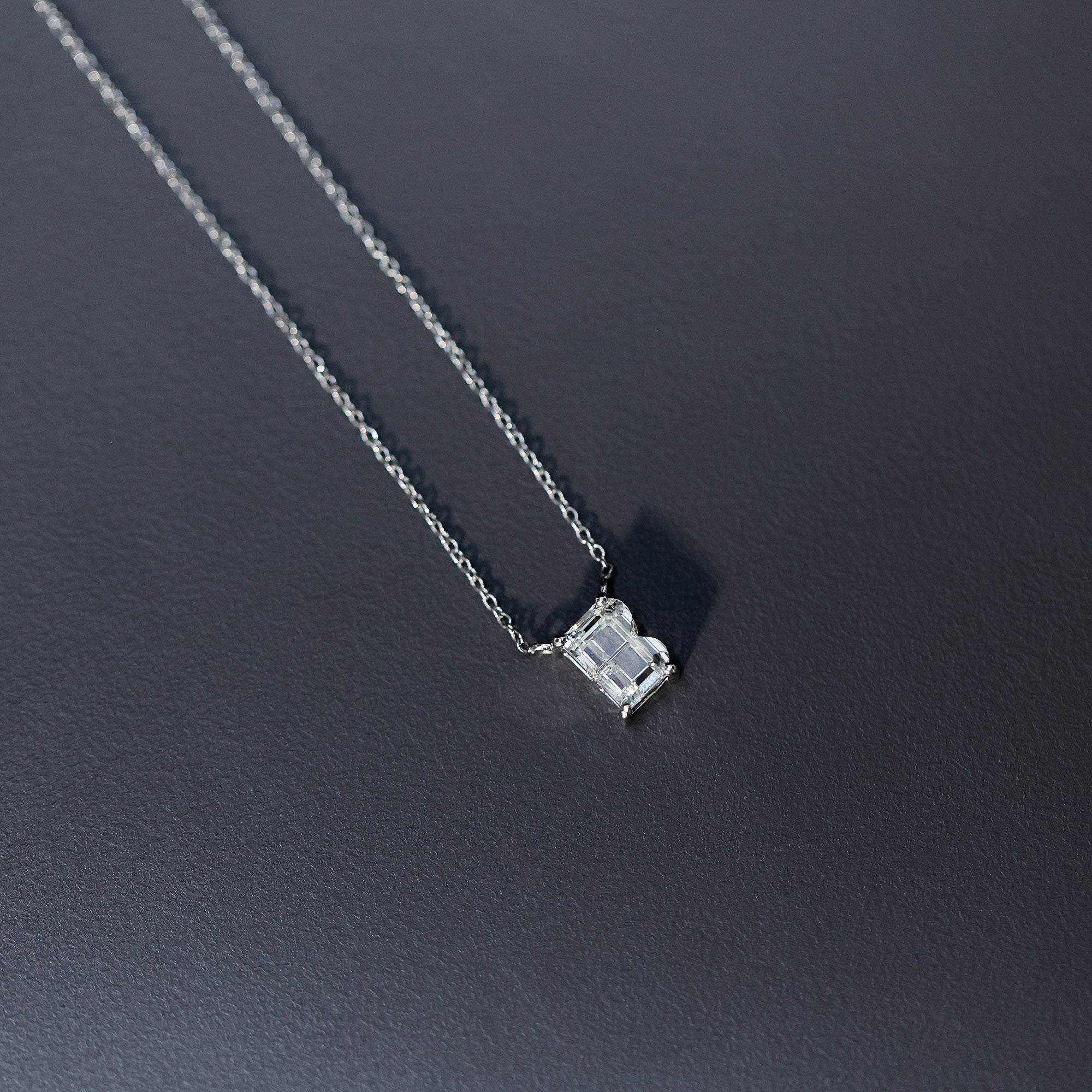 2 Carat Initial B Necklace with Certified Lab Grown Diamond Lab - ( EF-VS ) - Rosec Jewels