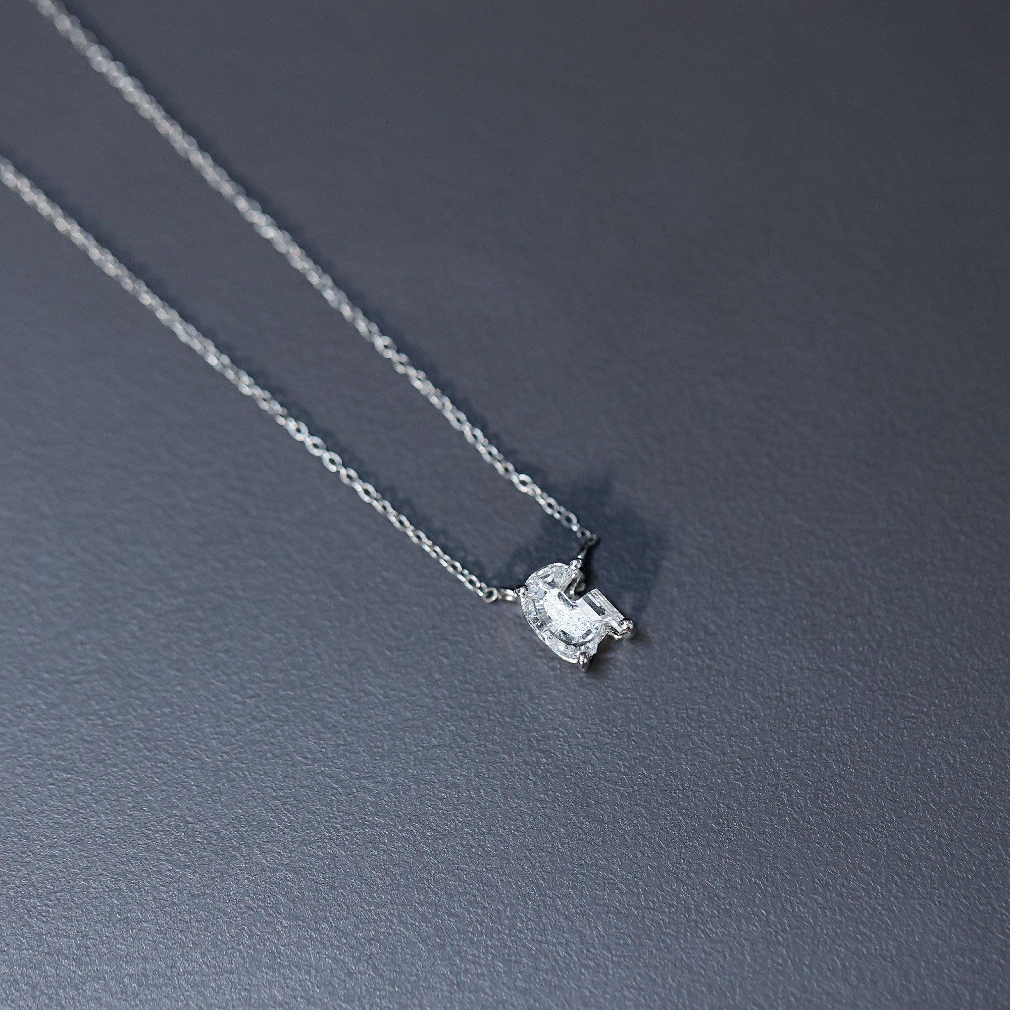 Lab Grown Diamond 2 Carat G Initial Necklace for Women Lab - ( EF-VS ) - Rosec Jewels