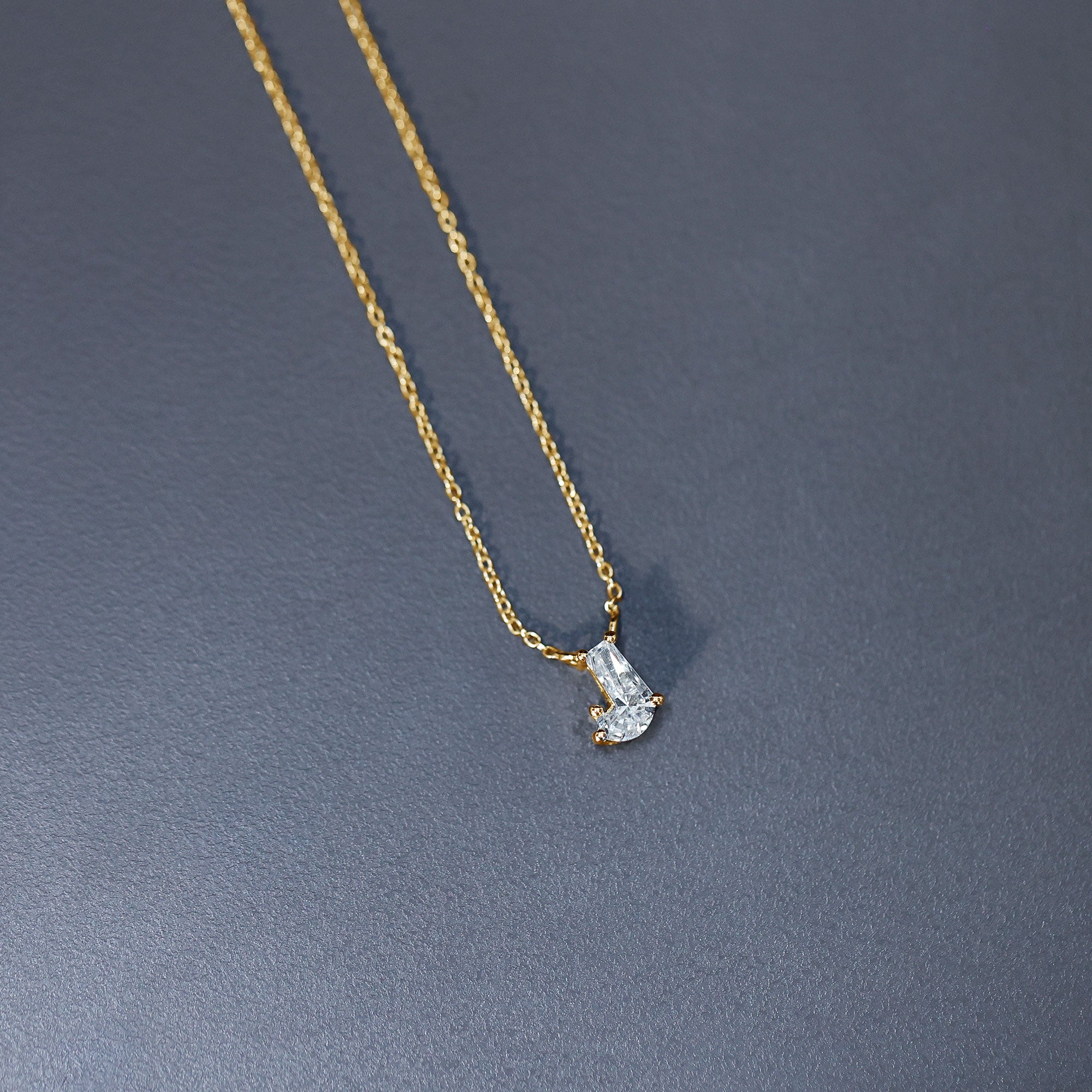 Fancy Cut 2 Carat Lab Grown Diamond J Necklace for Women Lab - ( EF-VS ) - Rosec Jewels
