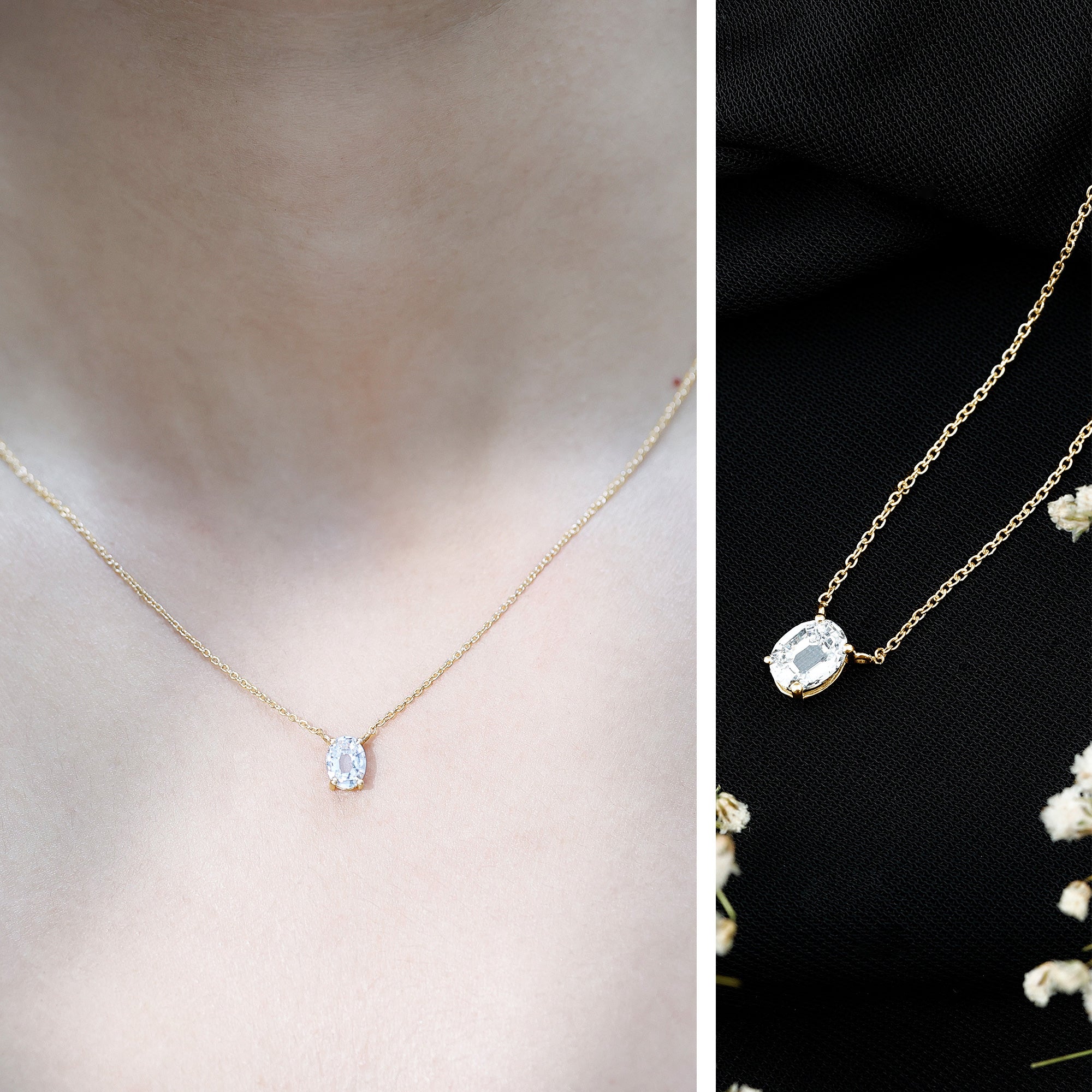 Solitaire Lab Grown 2 Carat Diamond Initial O Necklace with Chain Lab - ( EF-VS ) - Rosec Jewels