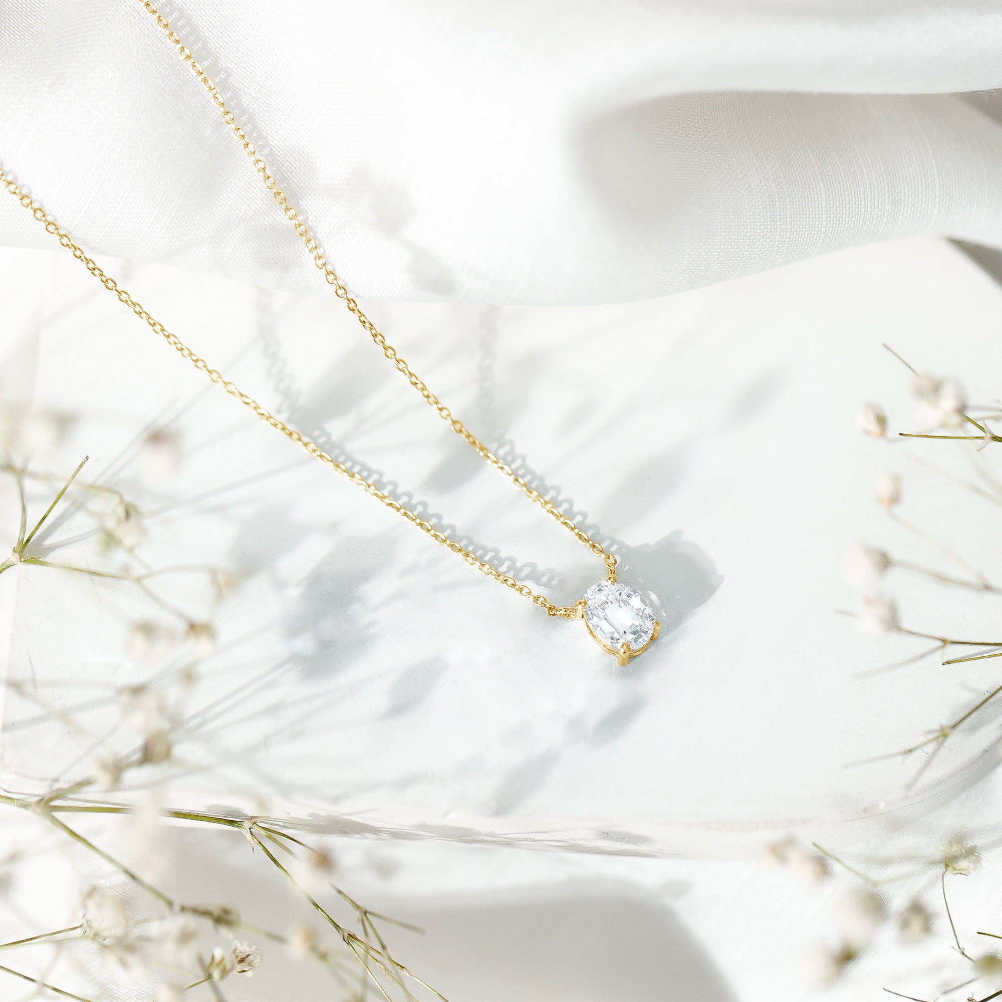 Solitaire Lab Grown 2 Carat Diamond Initial O Necklace with Chain Lab - ( EF-VS ) - Rosec Jewels