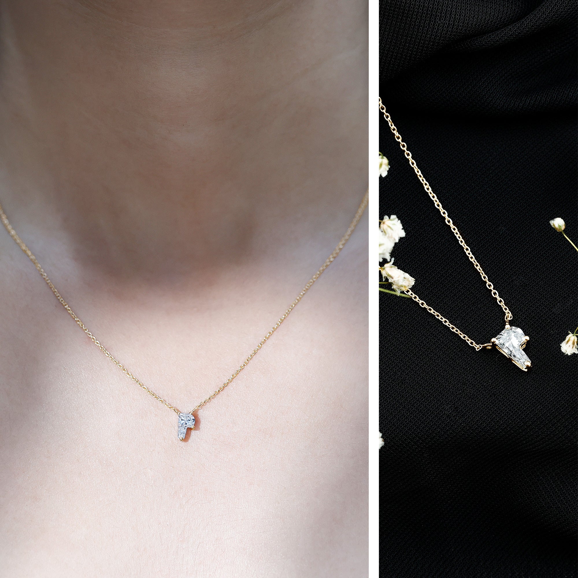 2 Carat Lab Grown Diamond P Initial Necklace with Certificate Lab - ( EF-VS ) - Rosec Jewels