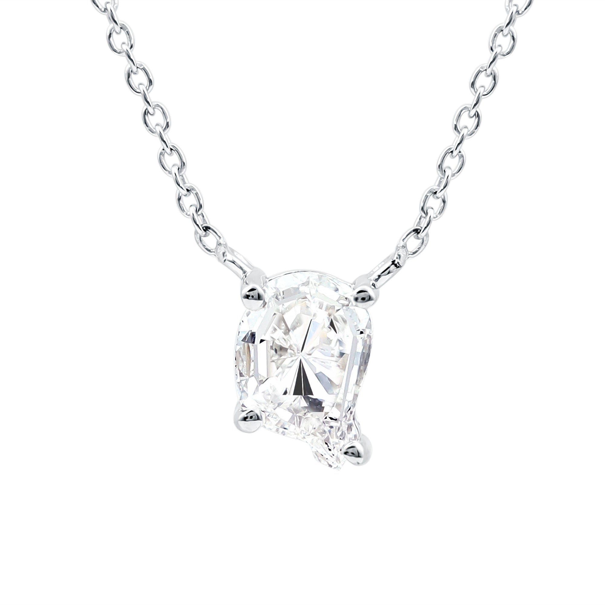 2 Carat Solitaire Lab Created Diamond Initial Q Necklace Lab - ( EF-VS ) - Rosec Jewels