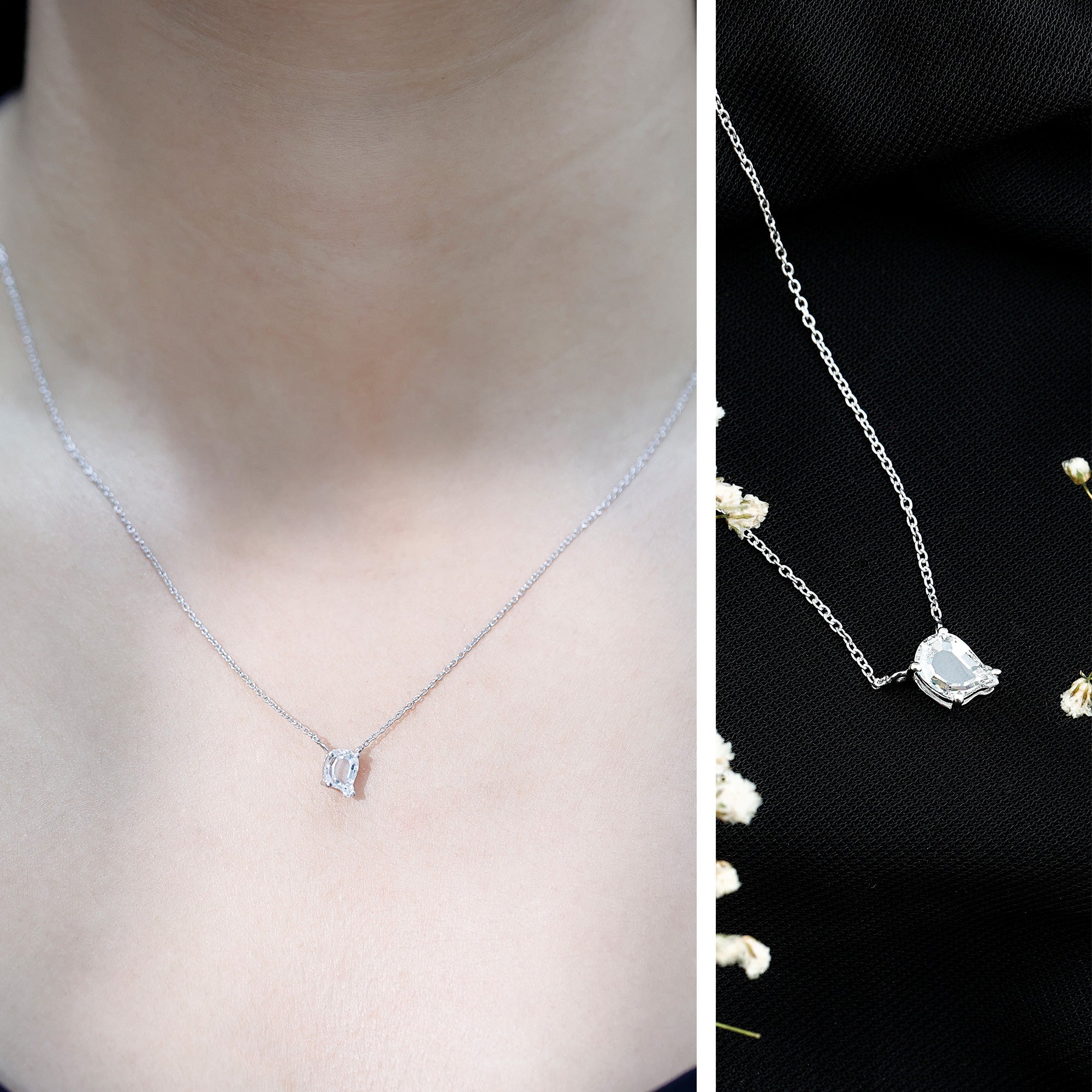 2 Carat Solitaire Lab Created Diamond Initial Q Necklace Lab - ( EF-VS ) - Rosec Jewels