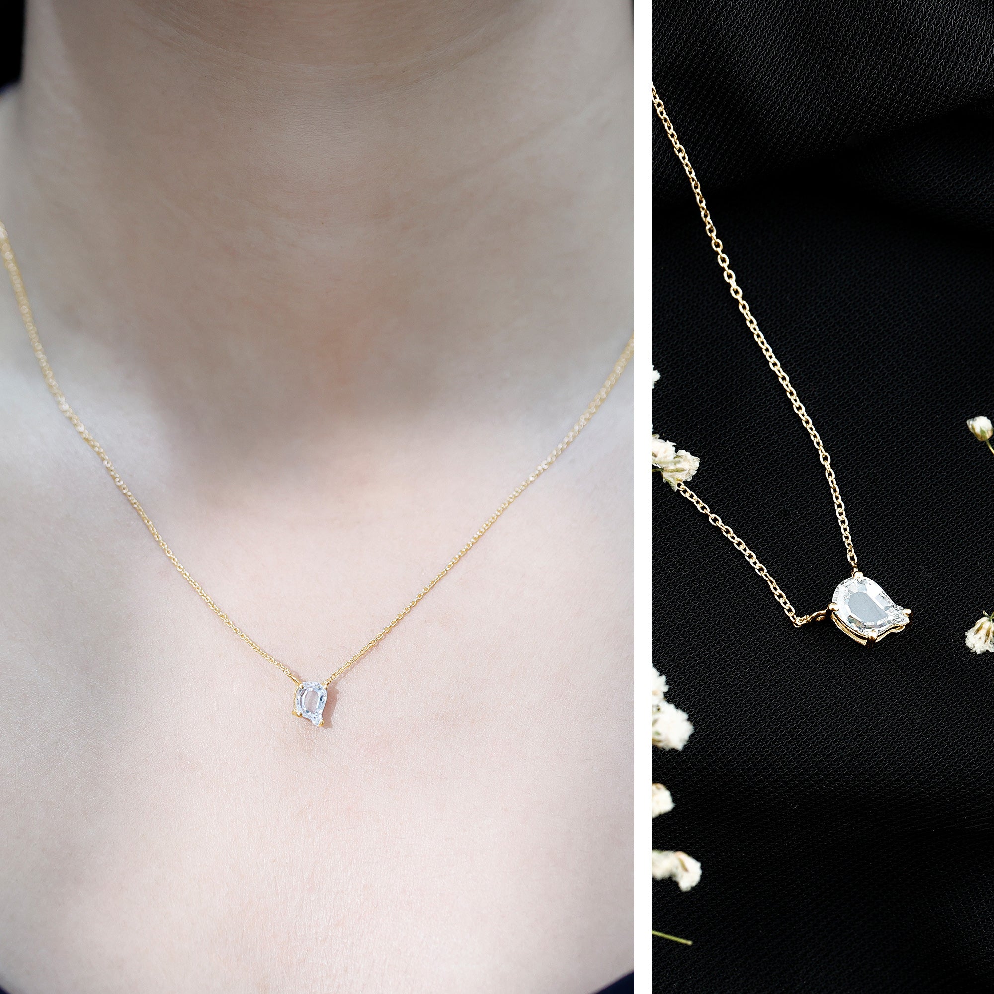 2 Carat Solitaire Lab Created Diamond Initial Q Necklace Lab - ( EF-VS ) - Rosec Jewels