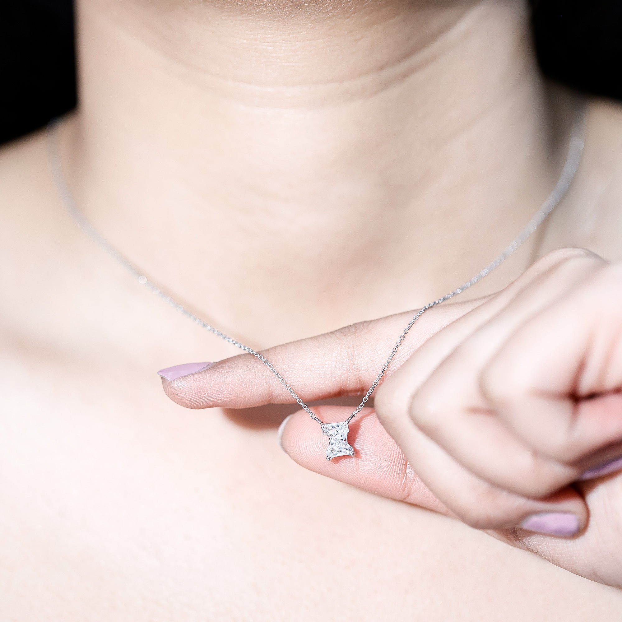 Certified Lab Grown 2 Carat Diamond Z Initial Necklace Lab - ( EF-VS ) - Rosec Jewels