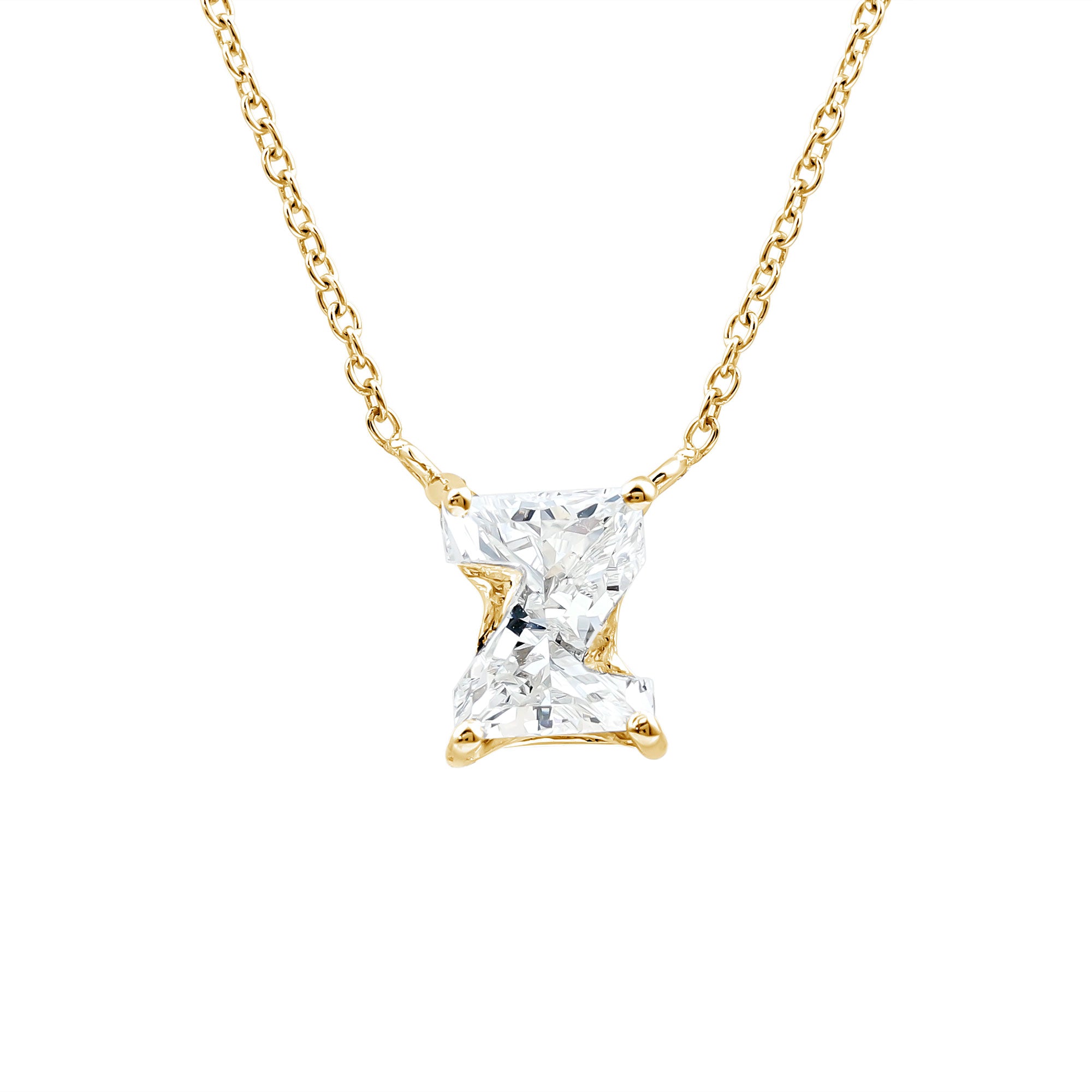 Certified Lab Grown 2 Carat Diamond Z Initial Necklace Lab - ( EF-VS ) - Rosec Jewels