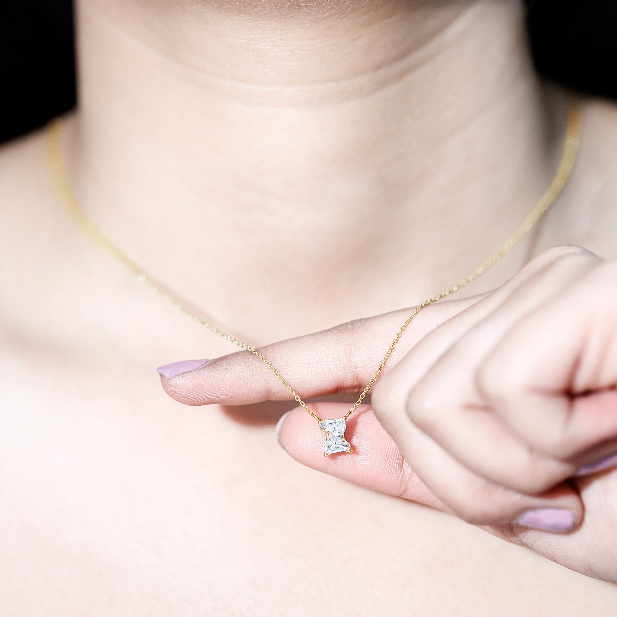 Certified Lab Grown 2 Carat Diamond Z Initial Necklace Lab - ( EF-VS ) - Rosec Jewels