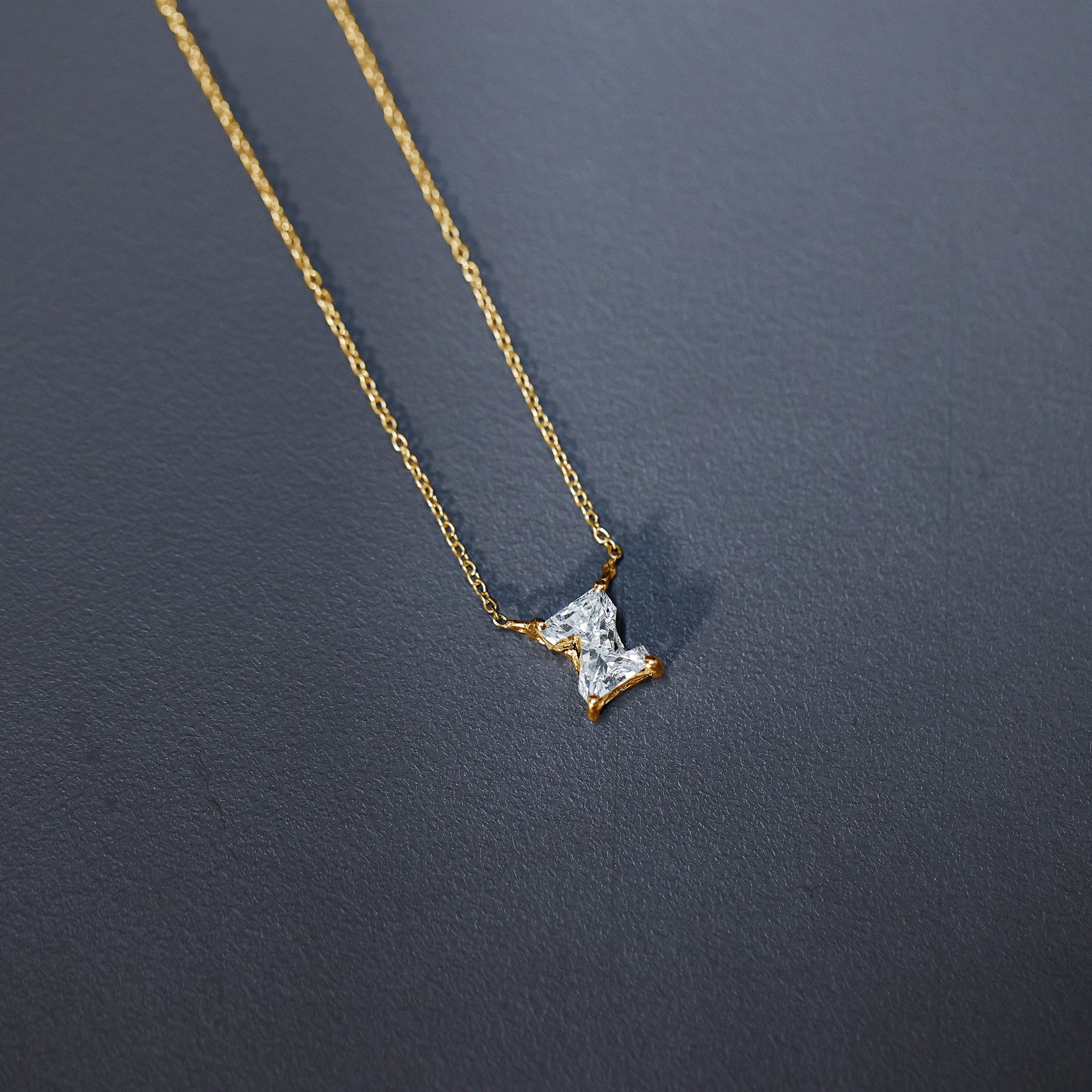 Certified Lab Grown 2 Carat Diamond Z Initial Necklace Lab - ( EF-VS ) - Rosec Jewels
