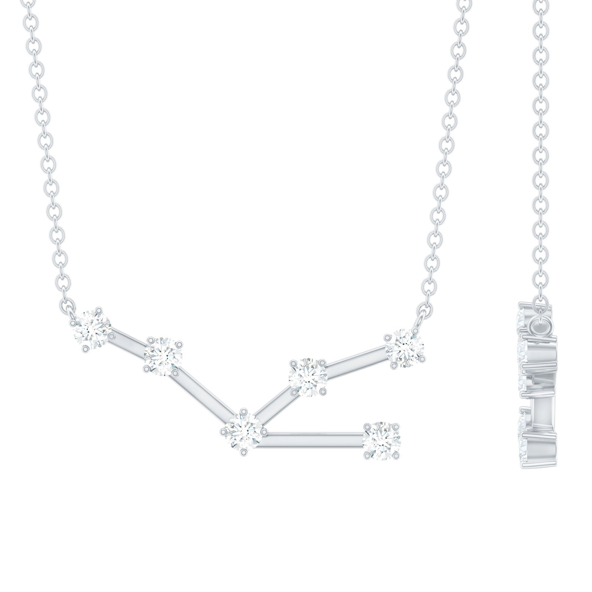 Moissanite Constellation Taurus Zodiac Sign Necklace