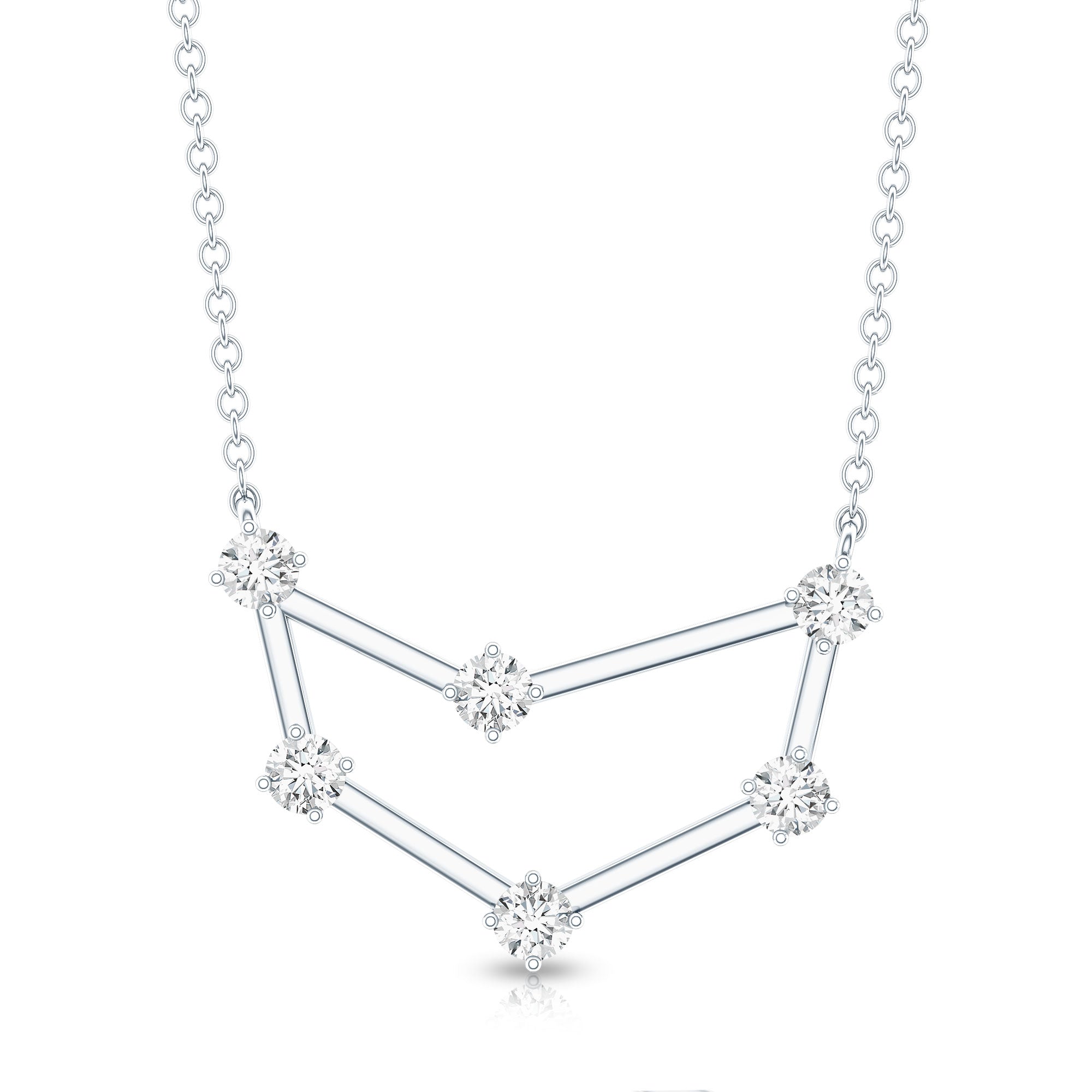 Certified Moissanite Capricorn Constellation Necklace D-VS1 - Rosec Jewels