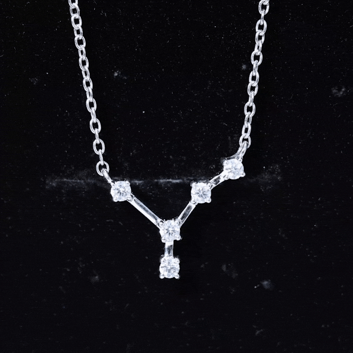 Moissanite Cancer Zodiac Constellation Necklace D-VS1 - Rosec Jewels