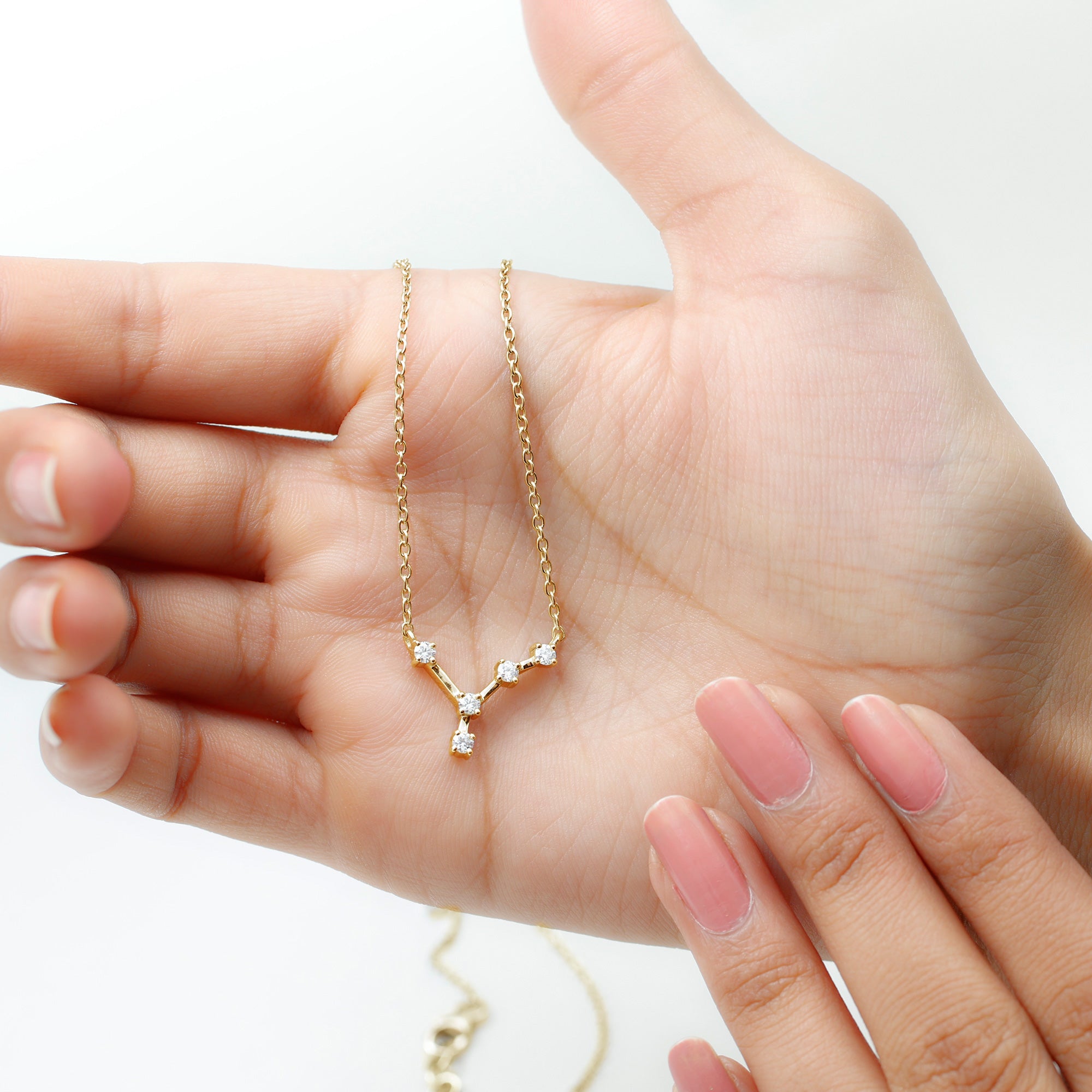 Moissanite Cancer Zodiac Constellation Necklace D-VS1 - Rosec Jewels