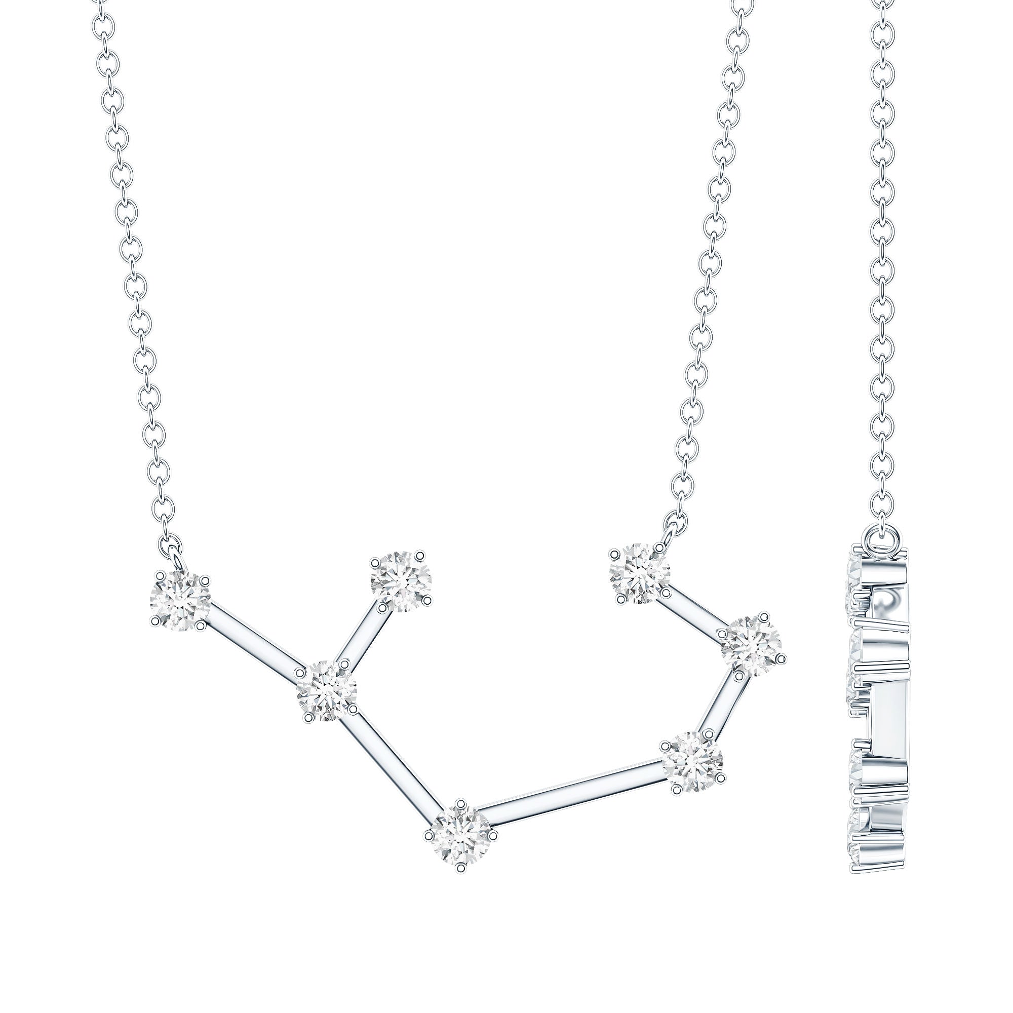Certified Moissanite Constellation Sagittarius Zodiac Sign Necklace D-VS1 - Rosec Jewels