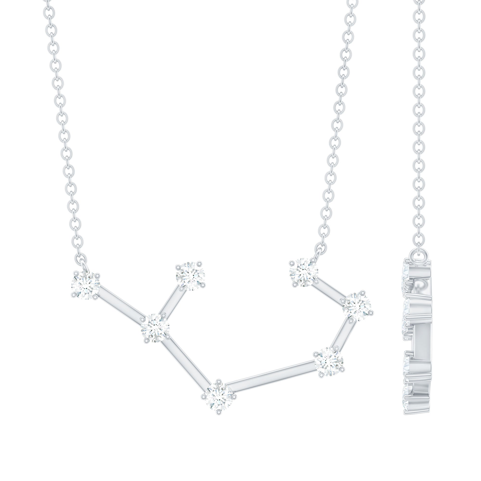 0.75 CT Moissanite Constellation Sagittarius Zodiac Sign Necklace