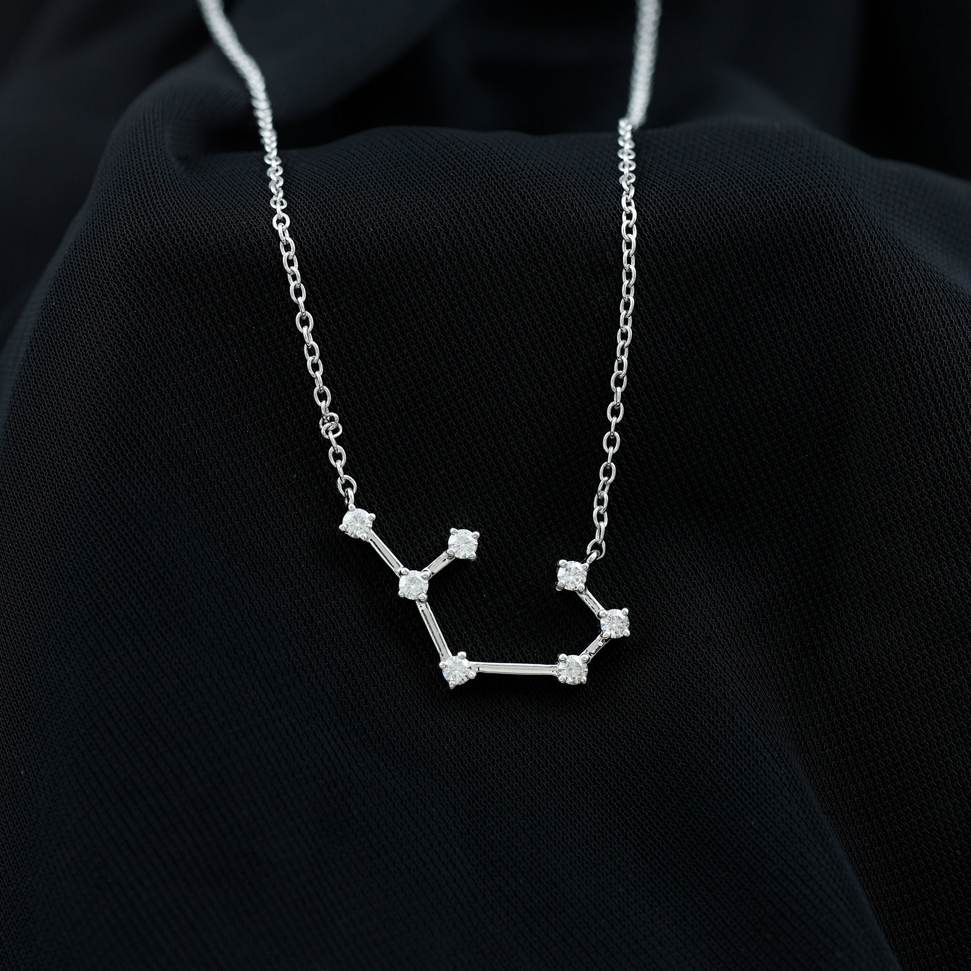 Certified Moissanite Constellation Sagittarius Zodiac Sign Necklace D-VS1 - Rosec Jewels