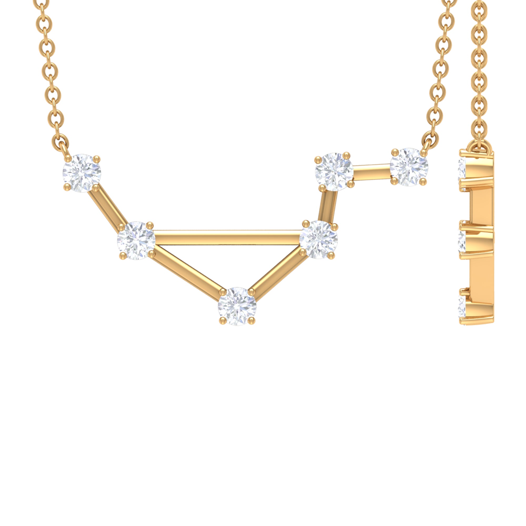 Certified Moissanite Constellation Libra Zodiac Sign Necklace D-VS1 - Rosec Jewels