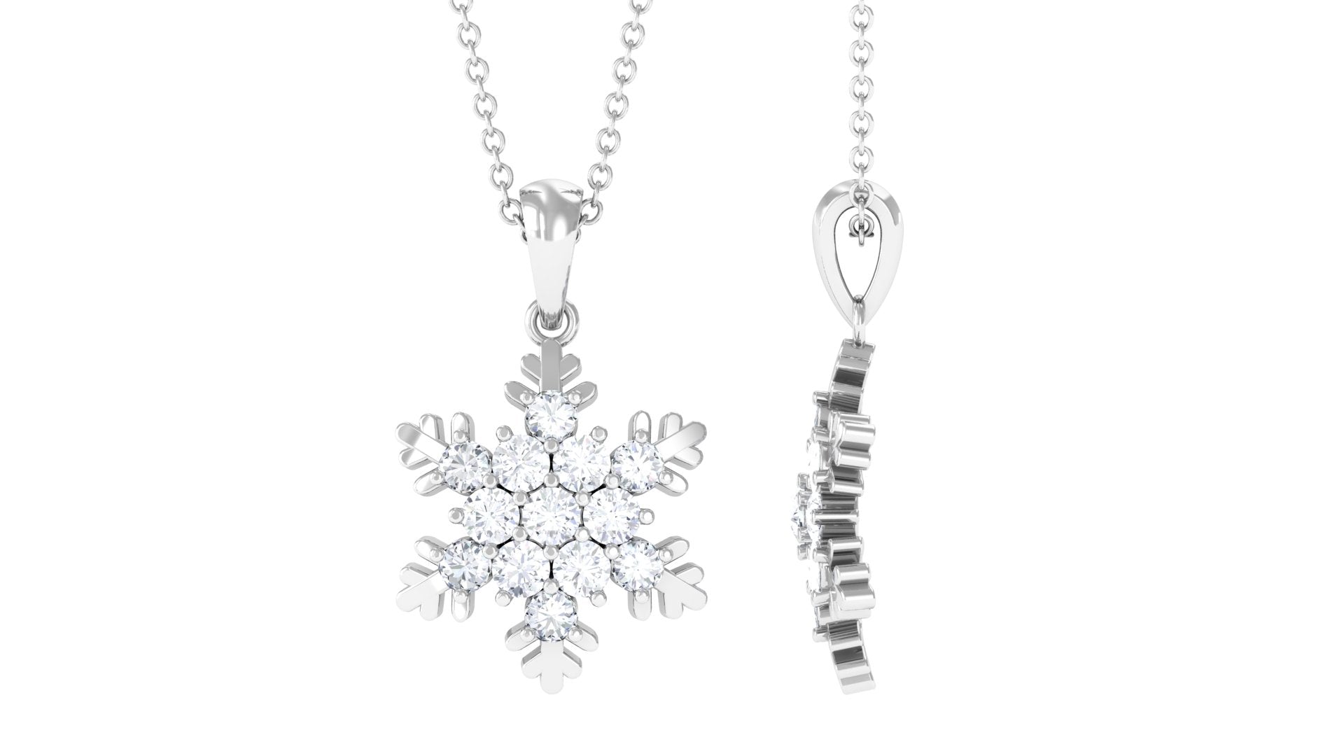 1.25 CT Certified Moissanite Snowflake Pendant in Gold