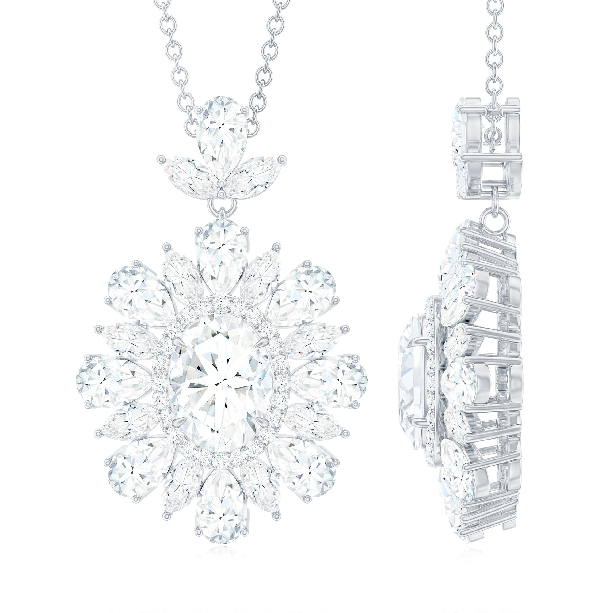 3.75 CT Certified Moissanite Bridal Pendant in Gold