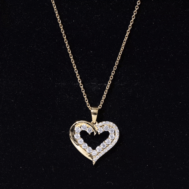 1 Carat Certified Moissanite Open Heart Pendant D-VS1 - Rosec Jewels