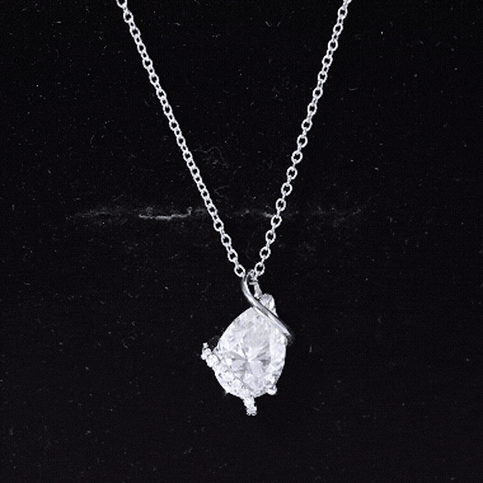 2.2 Carat Certified Moissanite Designer Teardrop Pendant D-VS1 - Rosec Jewels